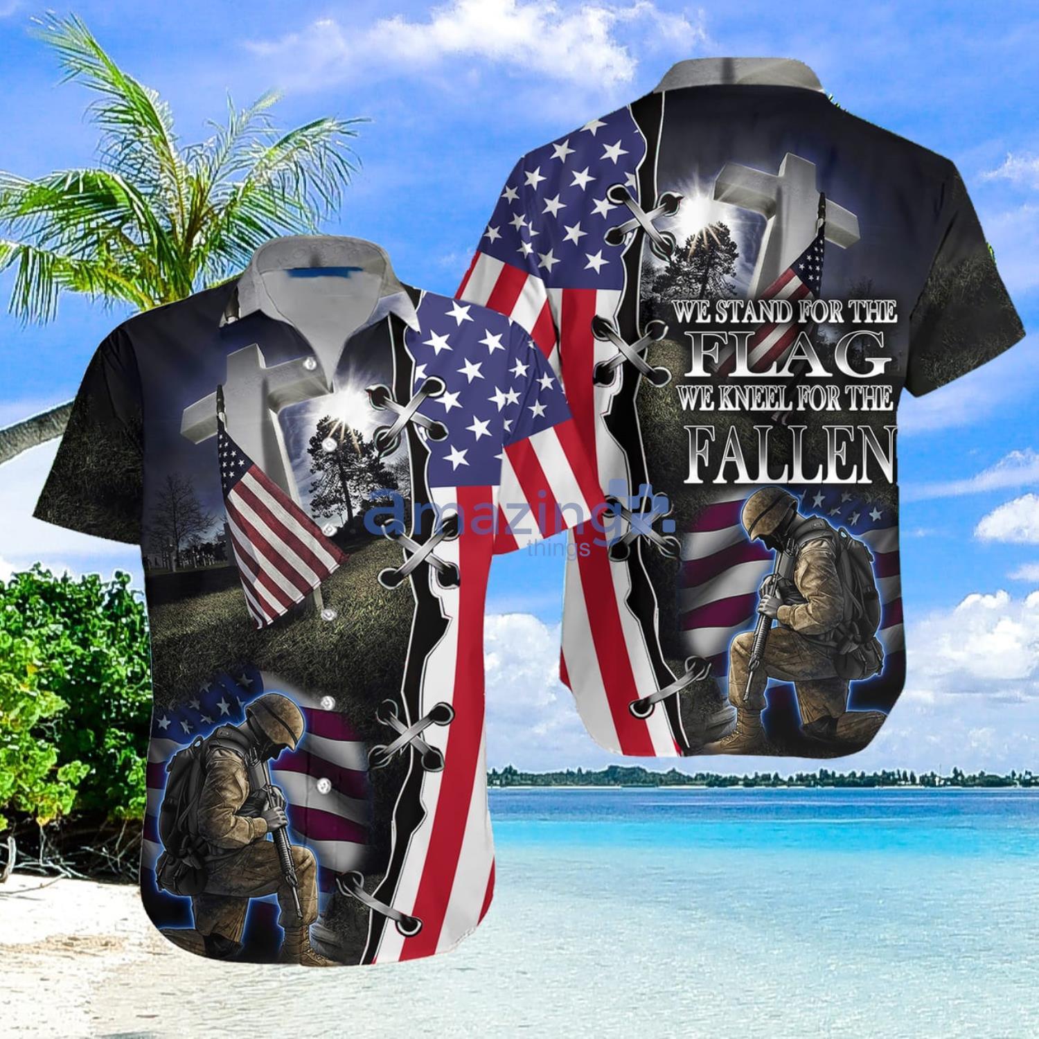 Veteran American Flag Aloha Gift For Summer Hawaiian Shirt Men And Women Product Photo 1