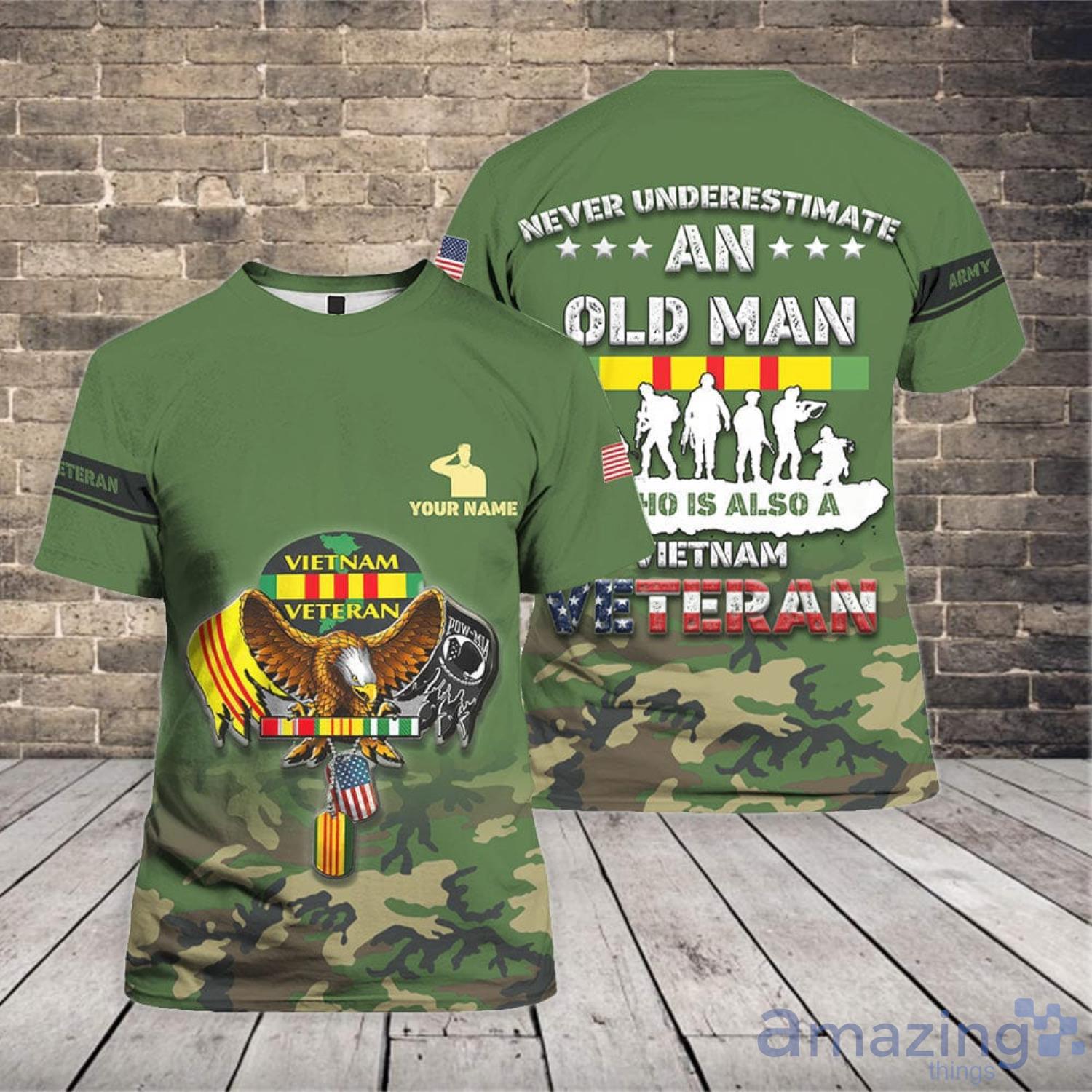 Vietnam Veteran Never Underestimate An Old Man 3D T-Shirt Product Photo 1