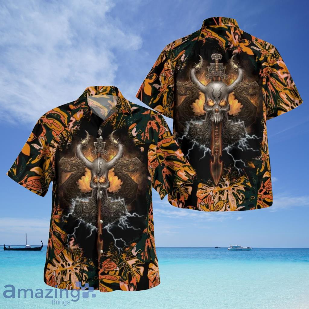 Viking Skull Hawaiian Shirt For Men And Women Product Photo 1