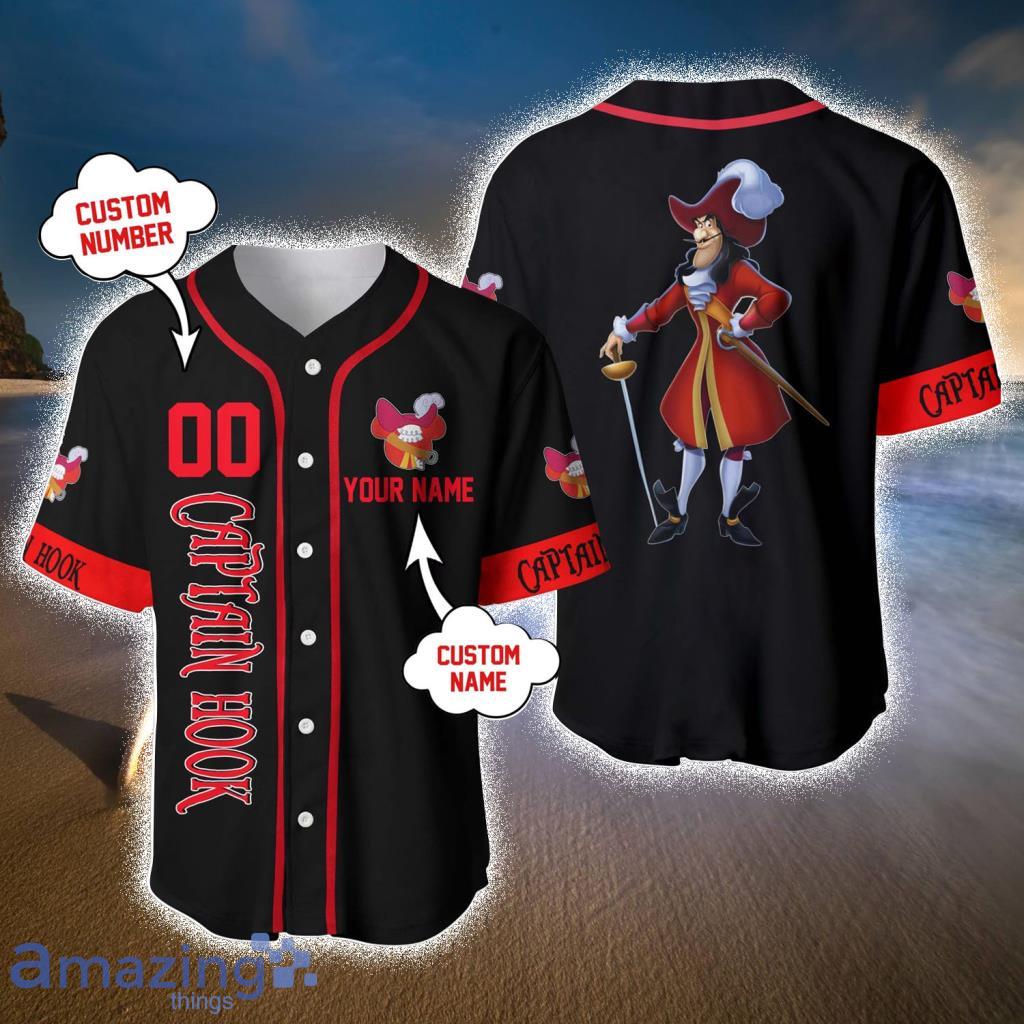 Villain Captain Hook Black Dark Red Disney Baseball Jerseys For Men And  Women