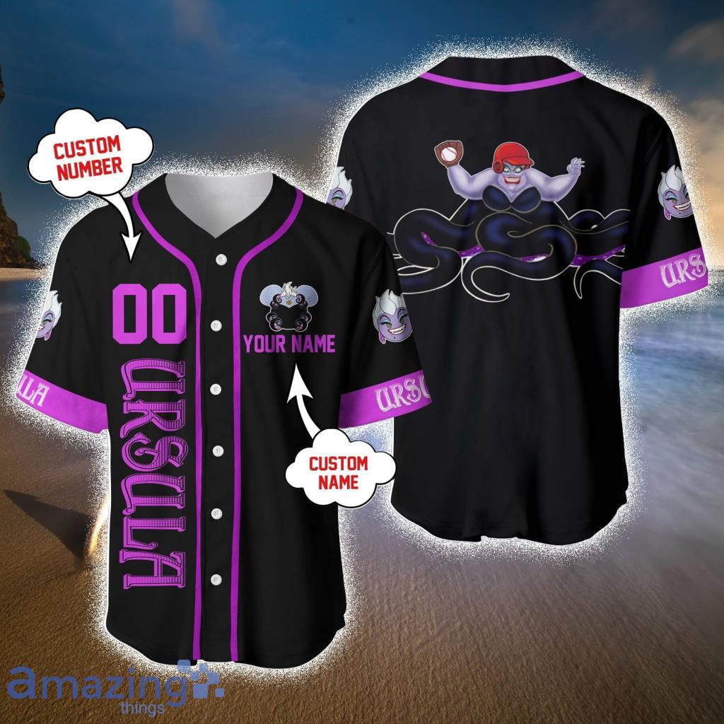 Ursula Pattern Dark Purple Black Disney Baseball Jerseys For Men And Women