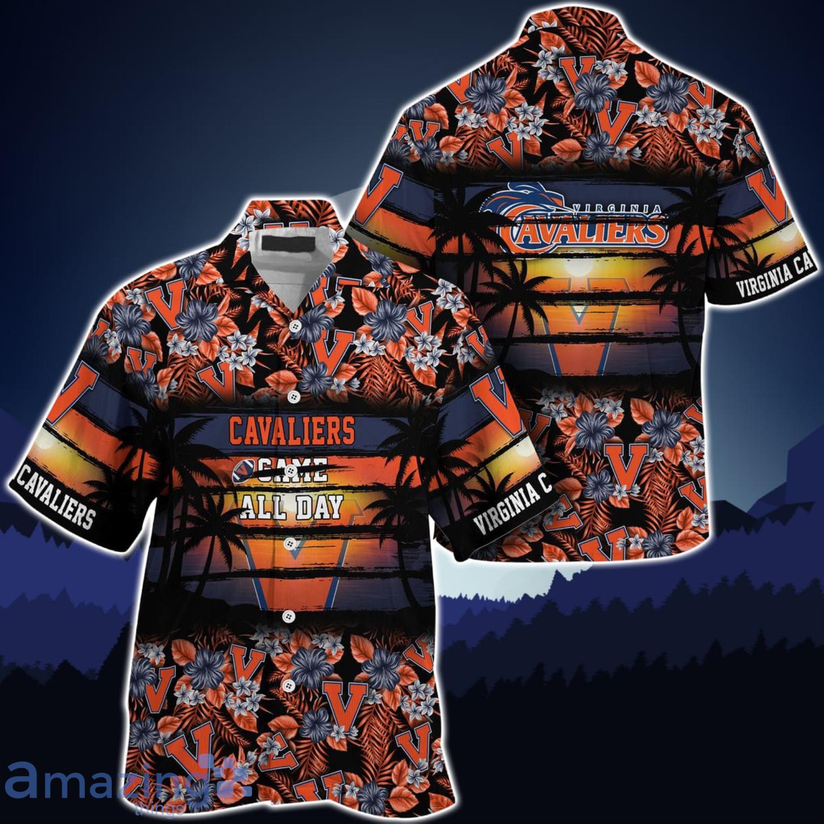 Virginia Cavaliers Came All Day Flower Hawaiian Shirt Product Photo 1