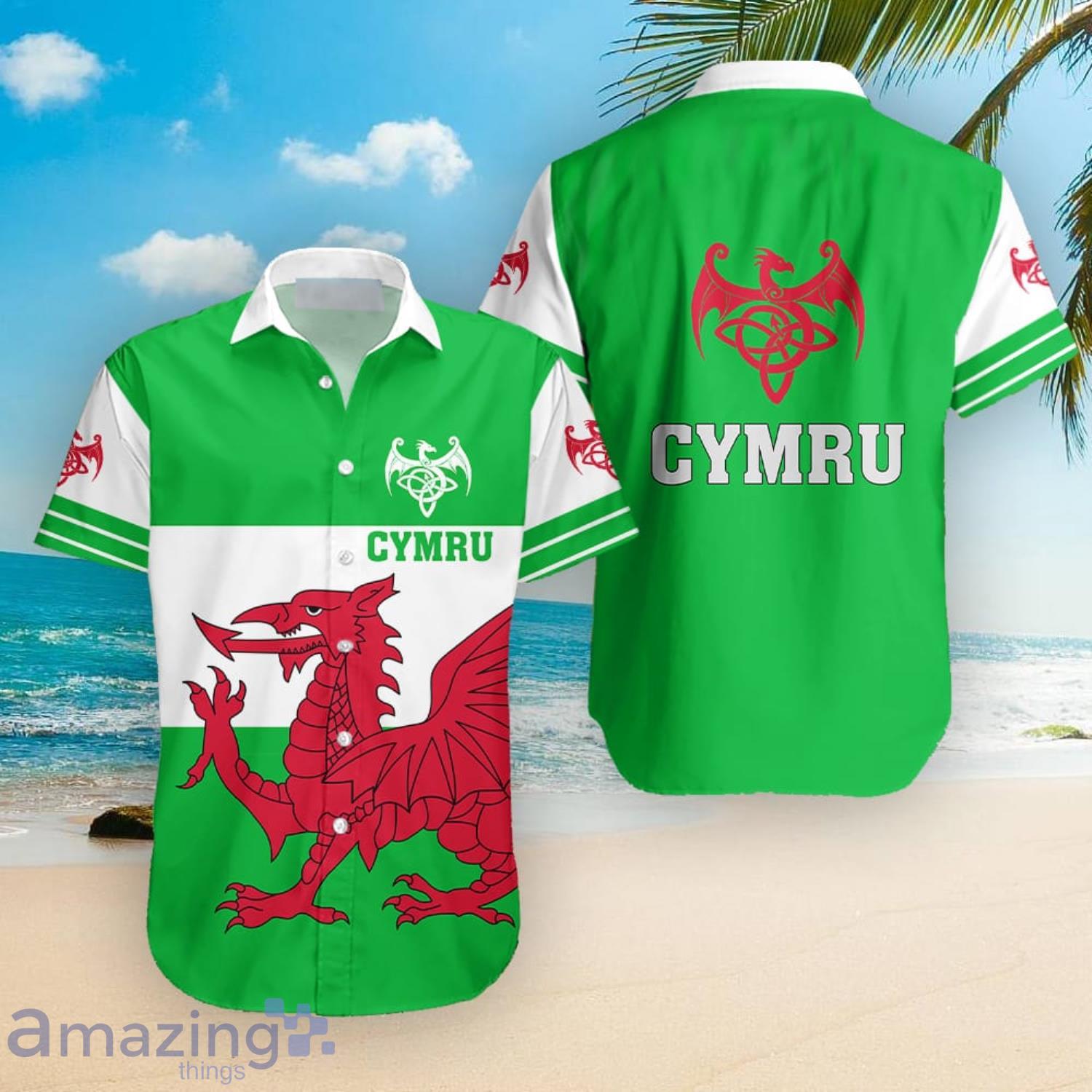 Wales Flag St Patrick's Day Cute Gift Hawaiian Shirt Product Photo 1