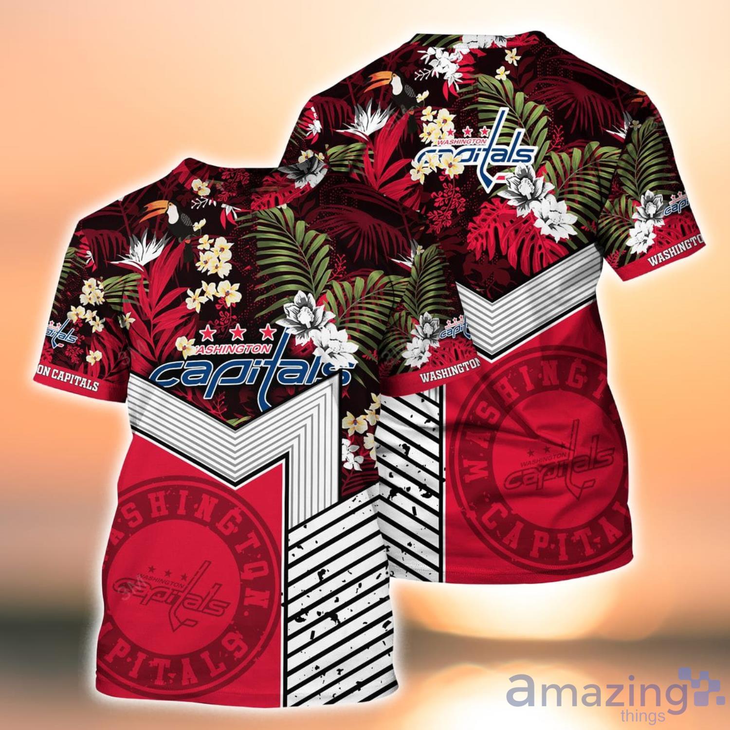 Washington Nationals Orange Hibiscus Dark Green Leaf Black Background 3D Hawaiian  Shirt Gift For Fans - Freedomdesign
