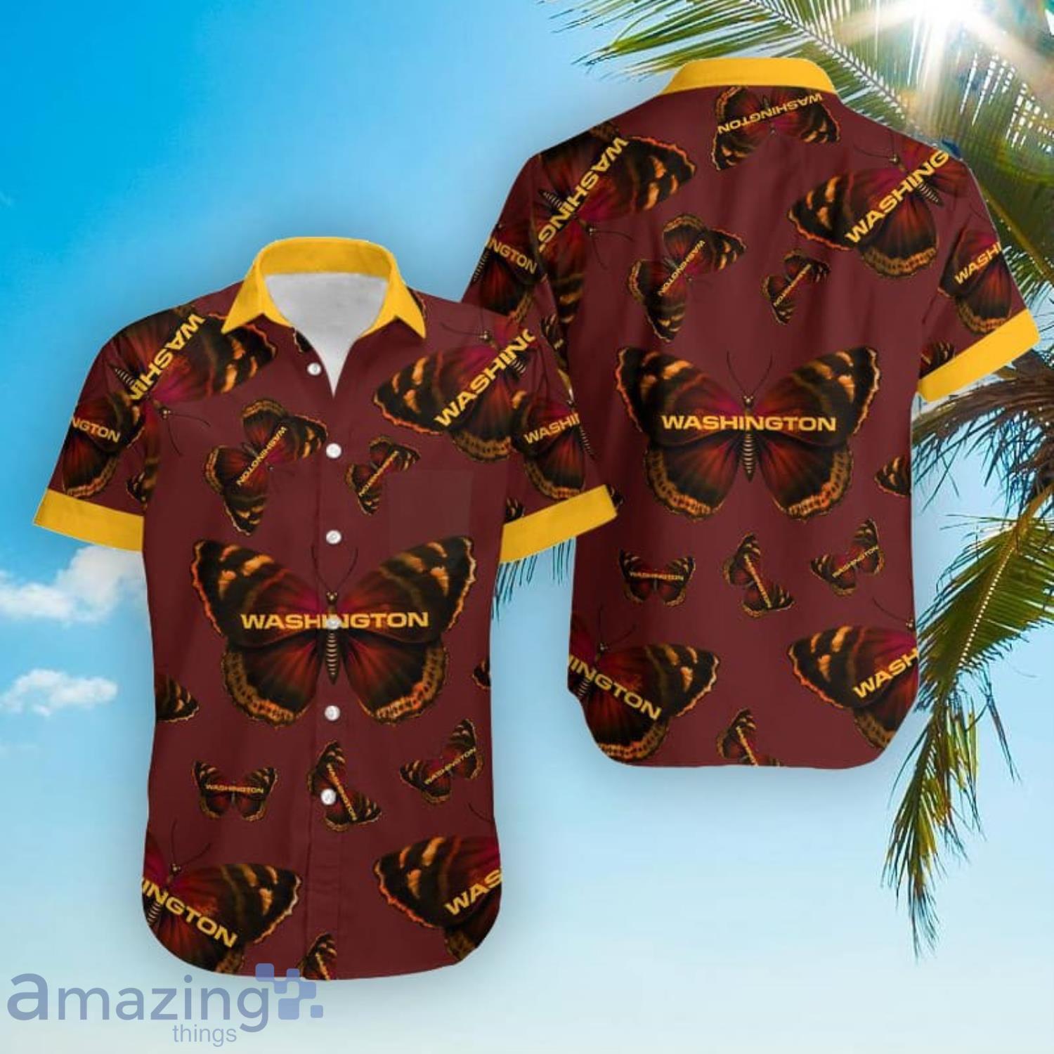 Washington Football Team Butterflies Hawaiian Shirt And Short Product Photo 1