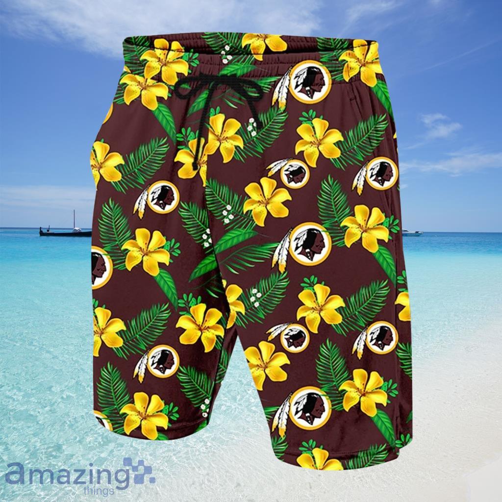 Washington Football Team Flower Set 3D Hawaiian Shirt And Short