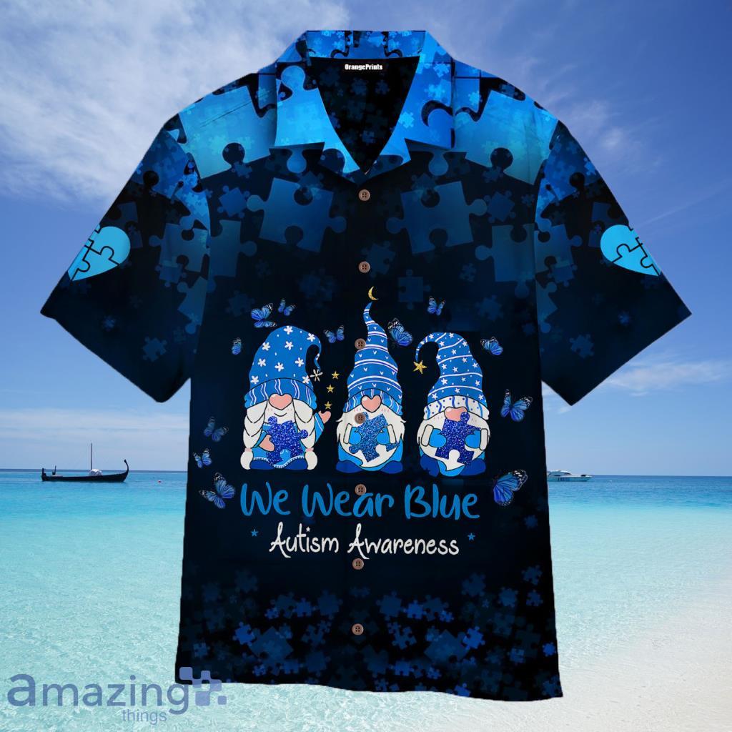 We Wear Blue Autism Awareness Day Aloha Hawaiian Shirt For Men And Women - We Wear Blue Autism Awareness Day Aloha Hawaiian Shirt For Men And Women