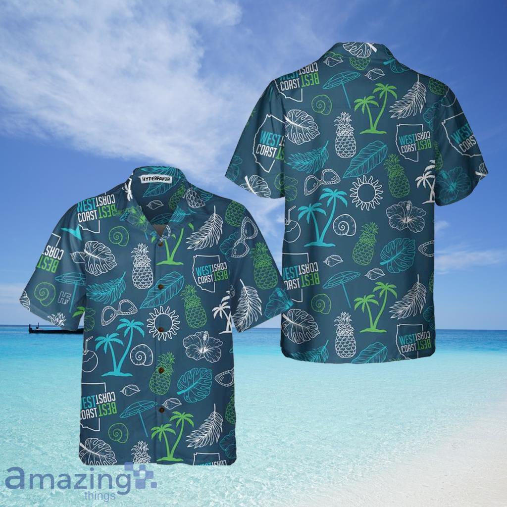 West Coast Best Coast Tropical Hawaiian Shirt - West Coast Best Coast Tropical Hawaiian Shirt