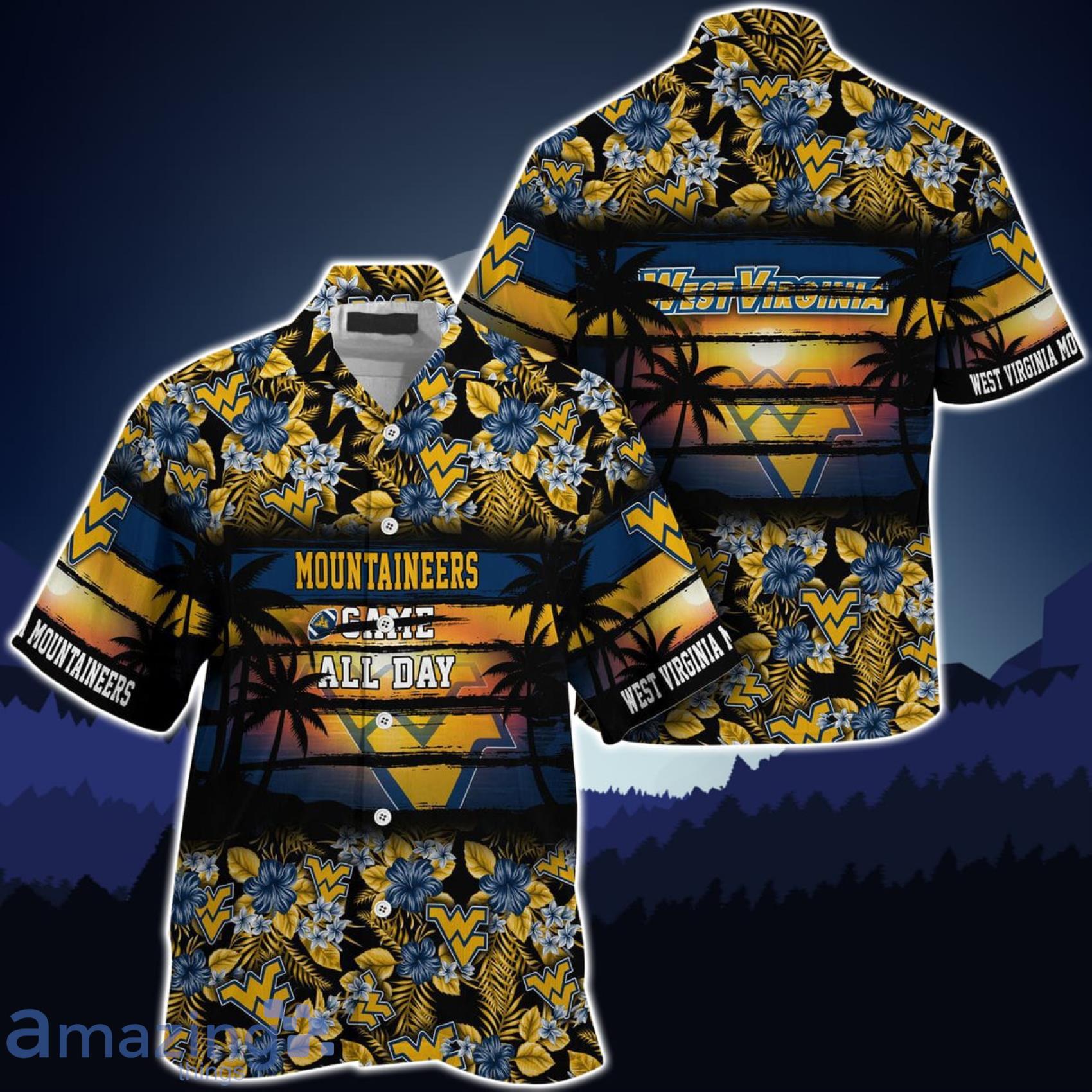 West Virginia Mountaineers Came All Day Flower Hawaiian Shirt Product Photo 1