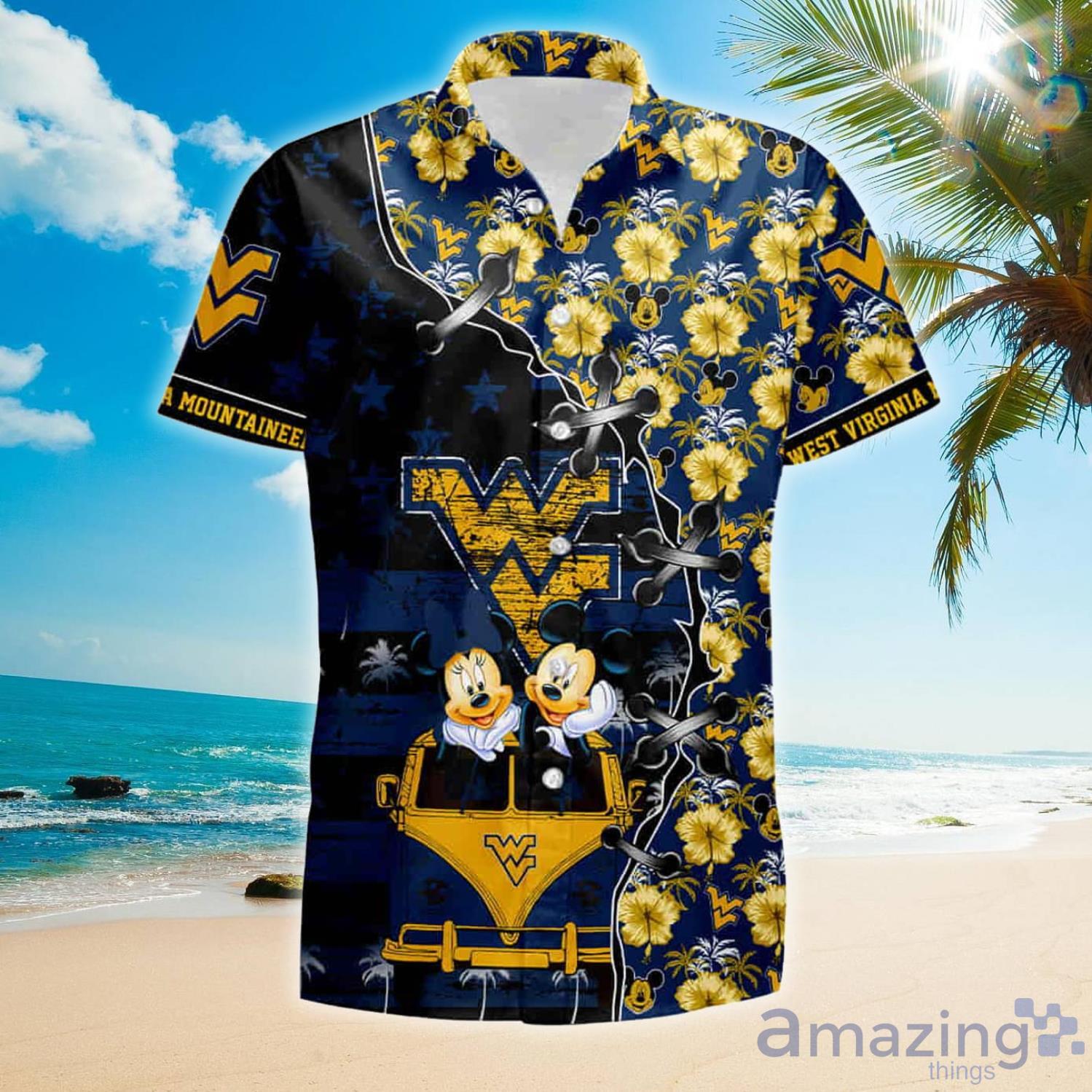 West Virginia Mountaineers Mickey Hawaii Gift For Summer Hawaiian Shirt And Shorts Product Photo 1