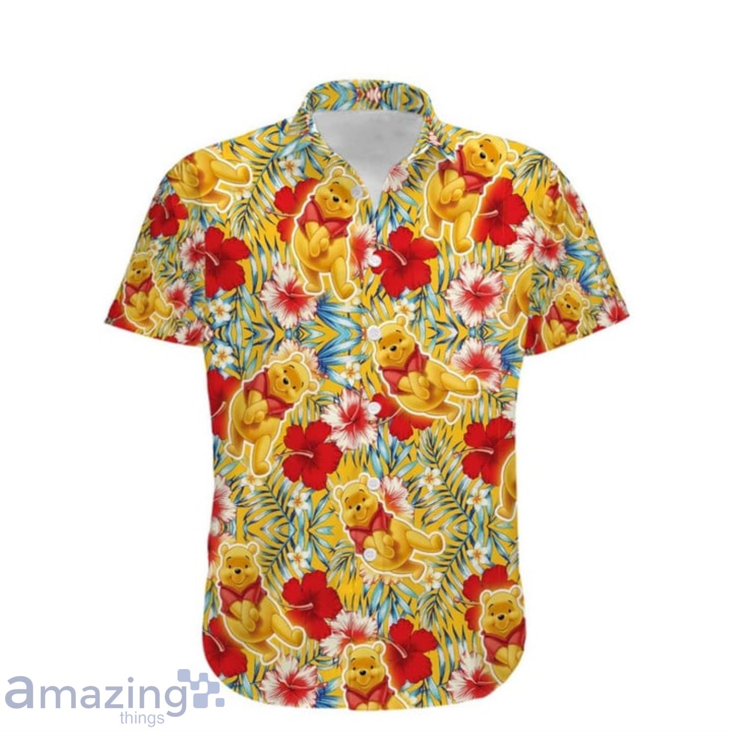 Winnie The Pooh Disney Red Hibiscus Hawaiian Shirt For Men And Women image Winnie The Pooh Disney Red Hibiscus Hawaiian Shirt For Men And Women Product Photo 2