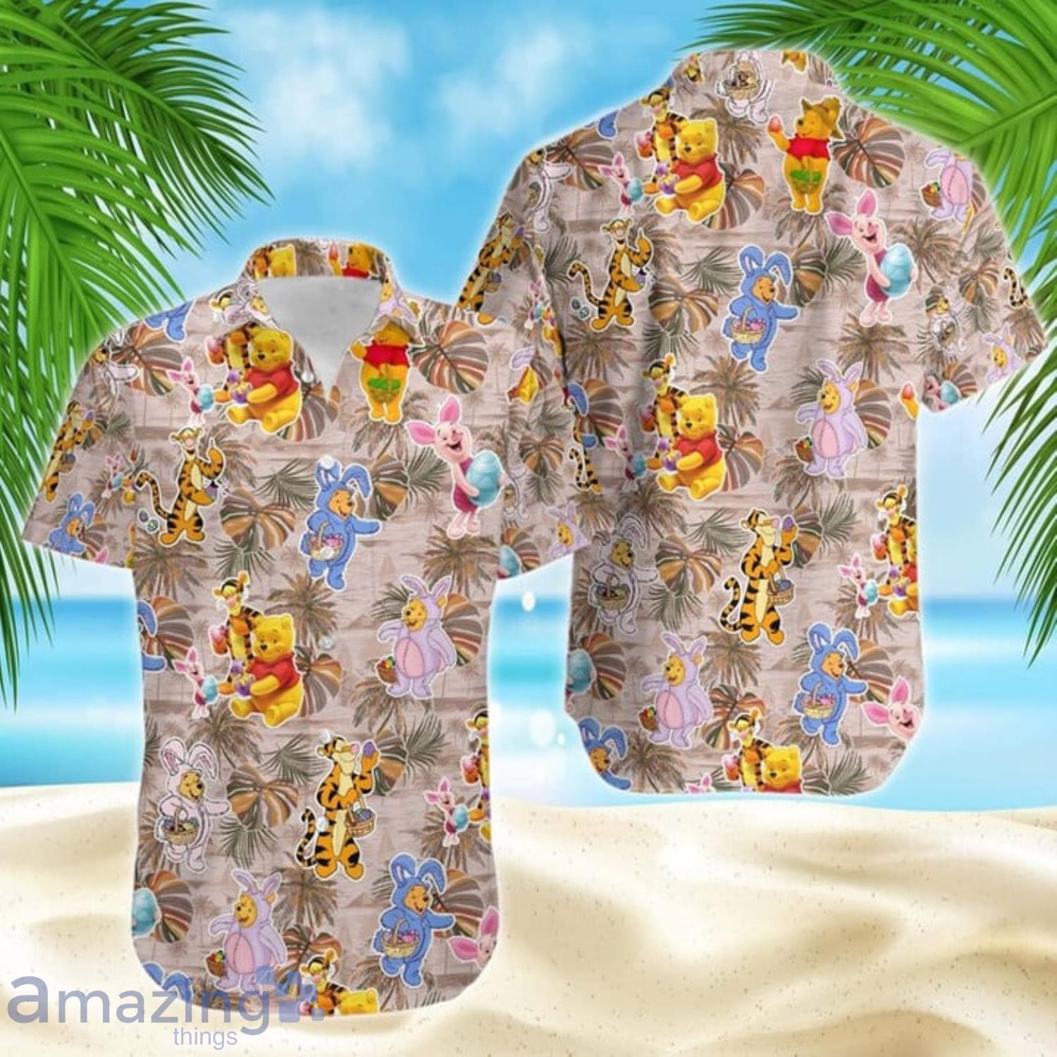 Winnie The Pooh Tigger Piglet Brown Leaves Disney Hawaiian Shirt For Men And Women Product Photo 1