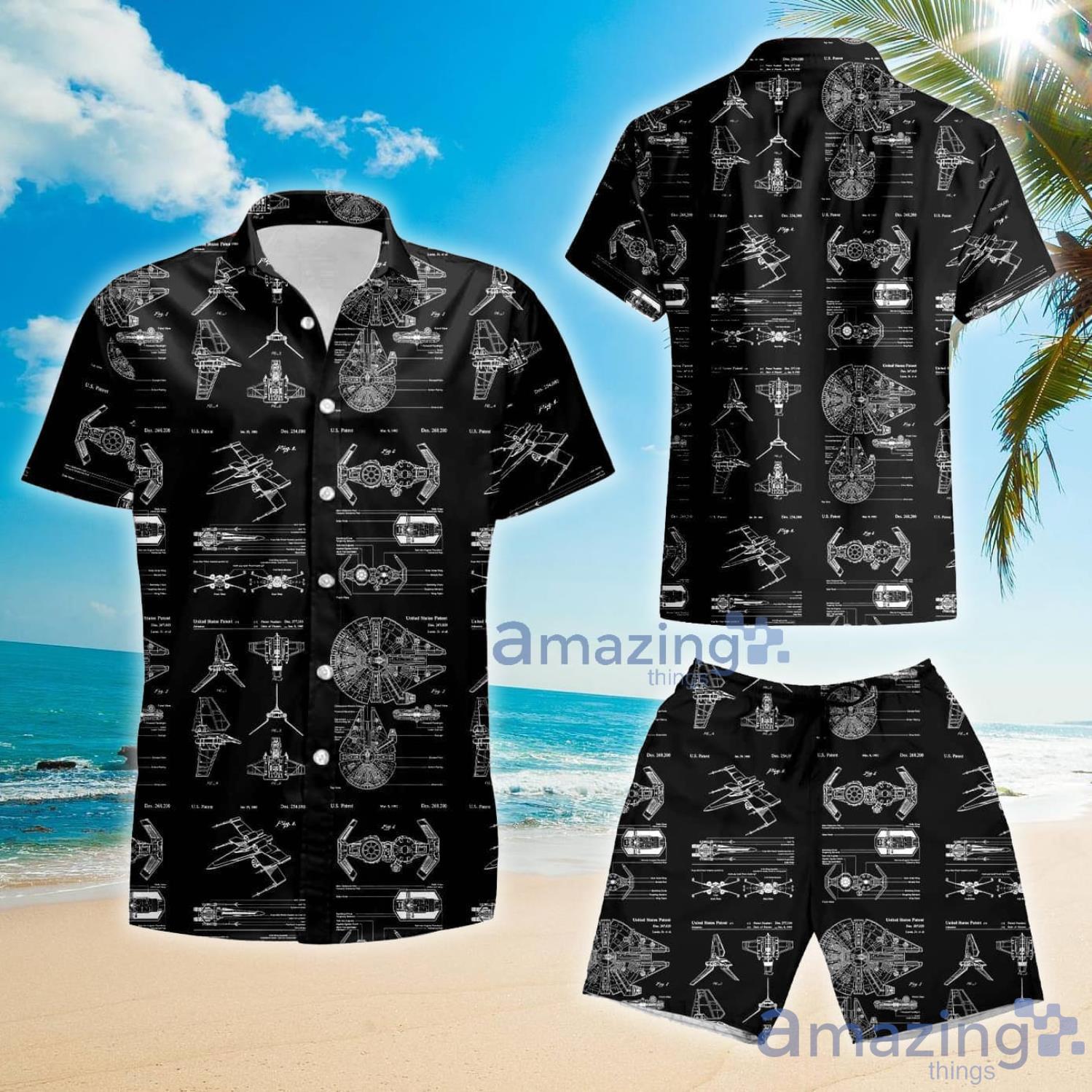 X Wing Starfighter Millennium Falcon Star Wars Shirts Hawaii Gift For Summer Hawaiian Shirt And Shorts image X-Wing Starfighter Millennium Falcon Star Wars Shirts Hawaii Gift For Summer Hawaiian Shirt And Shorts Product Photo 2