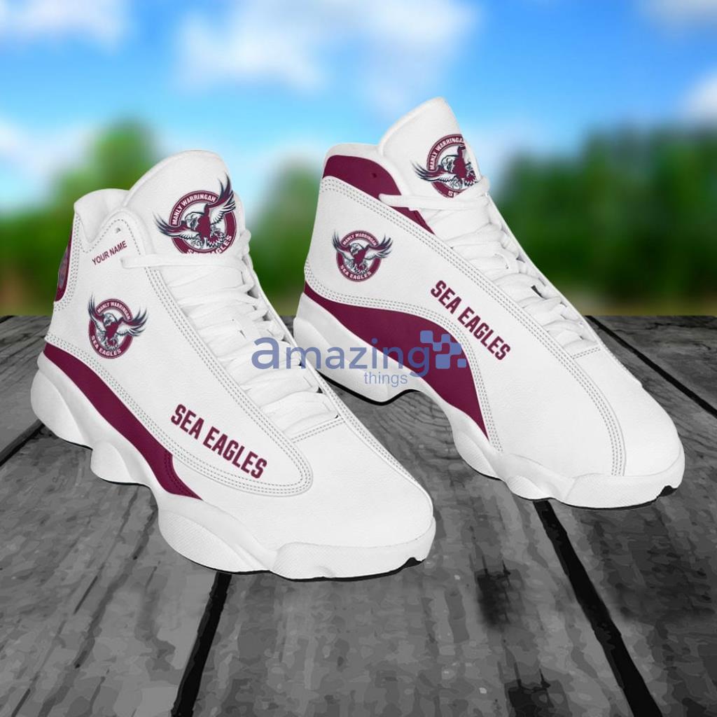 06-Manly Sea Eagles NRL Personalized Air Jordan 13 For Fans - 3