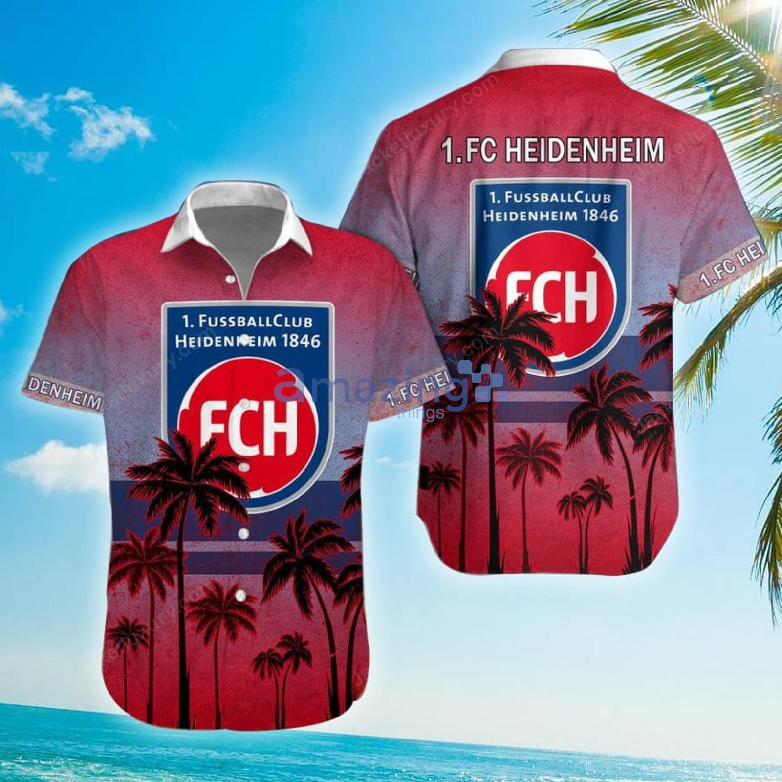 1. FC Heidenheim Blue Red Gradient Hawaiian Shirt Product Photo 1