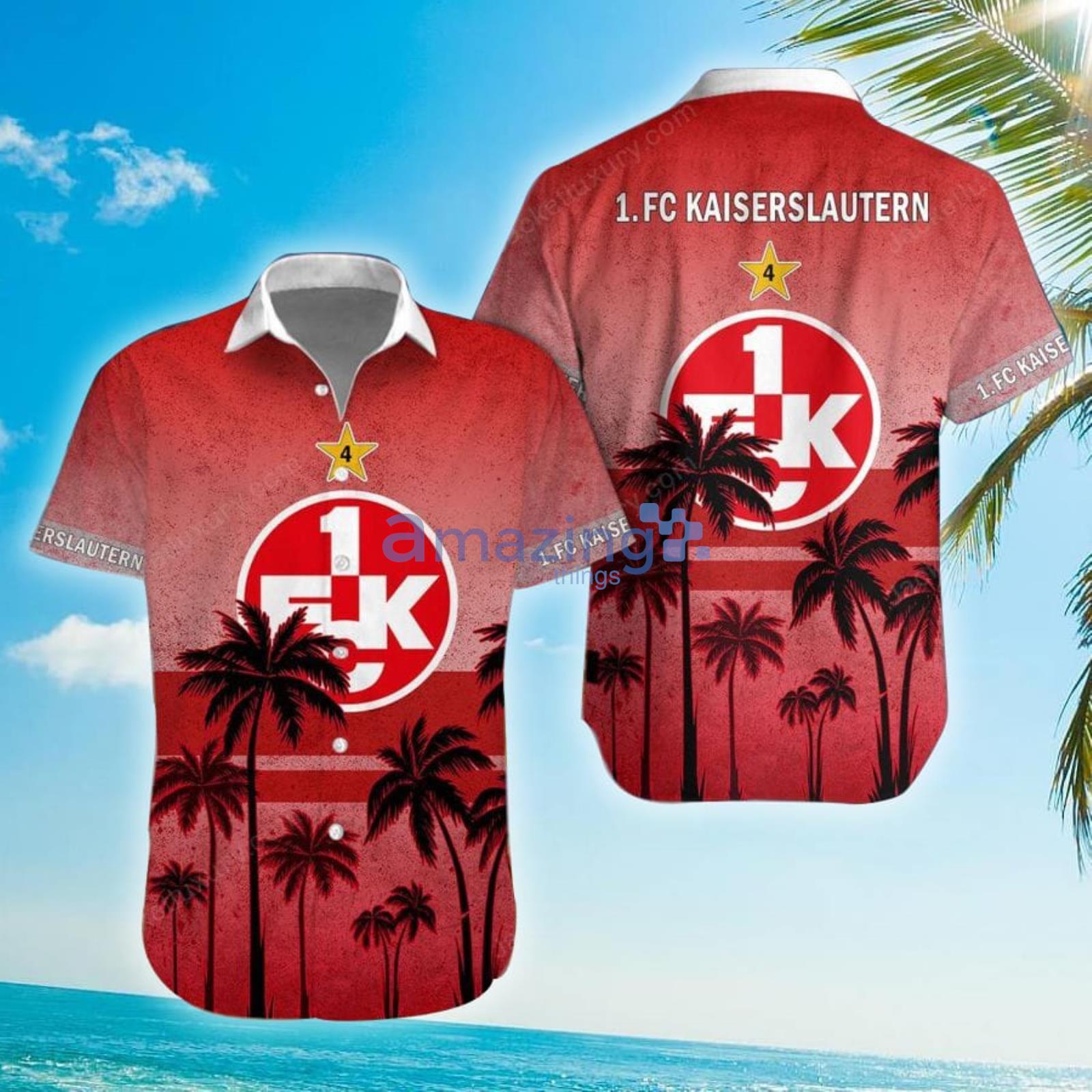 1. FC Kaiserslautern Red Coconut Tree Hawaiian Shirt For Men And Women Product Photo 1