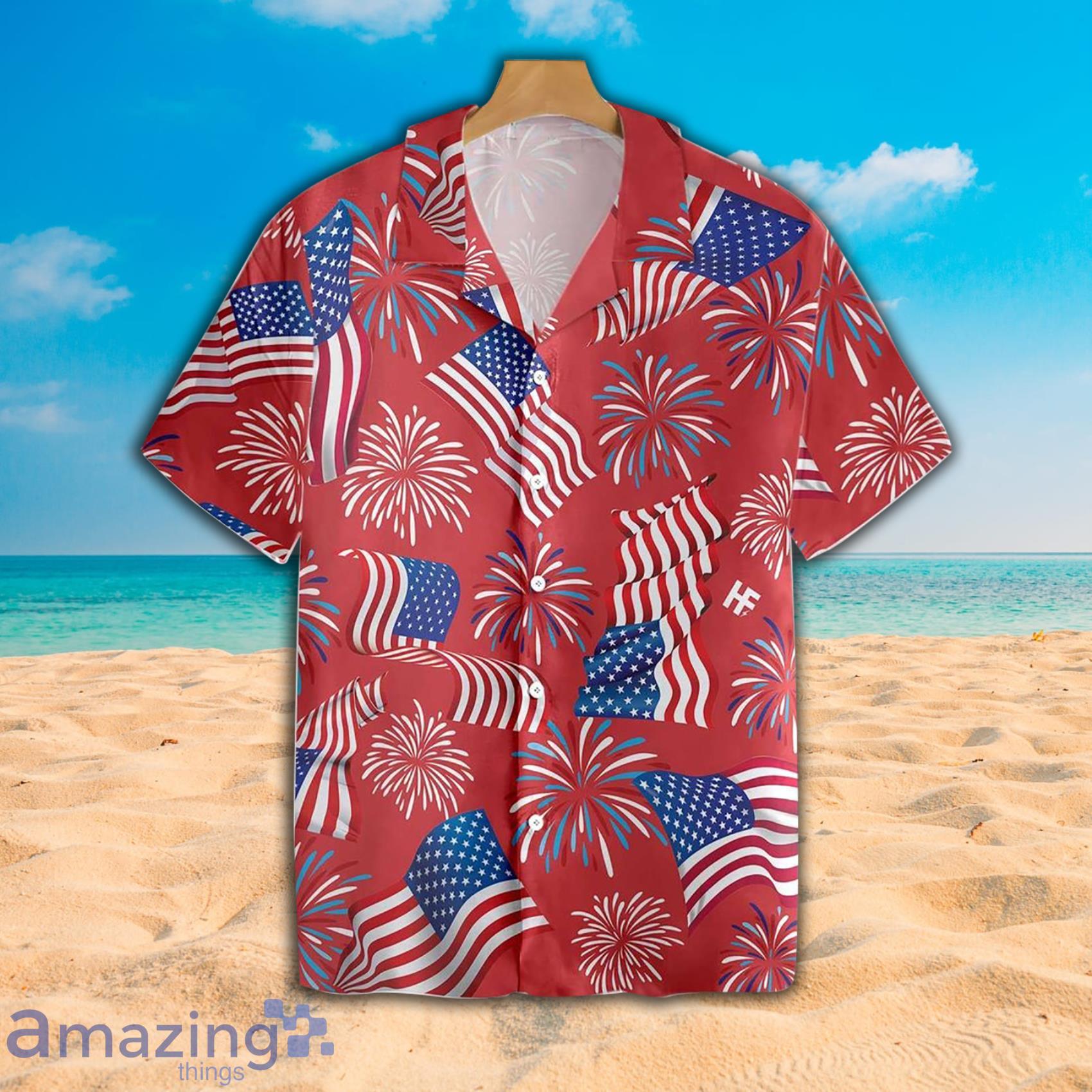 4th Of July Patriotic Short Sleeve Hawaiian Shirt Product Photo 1
