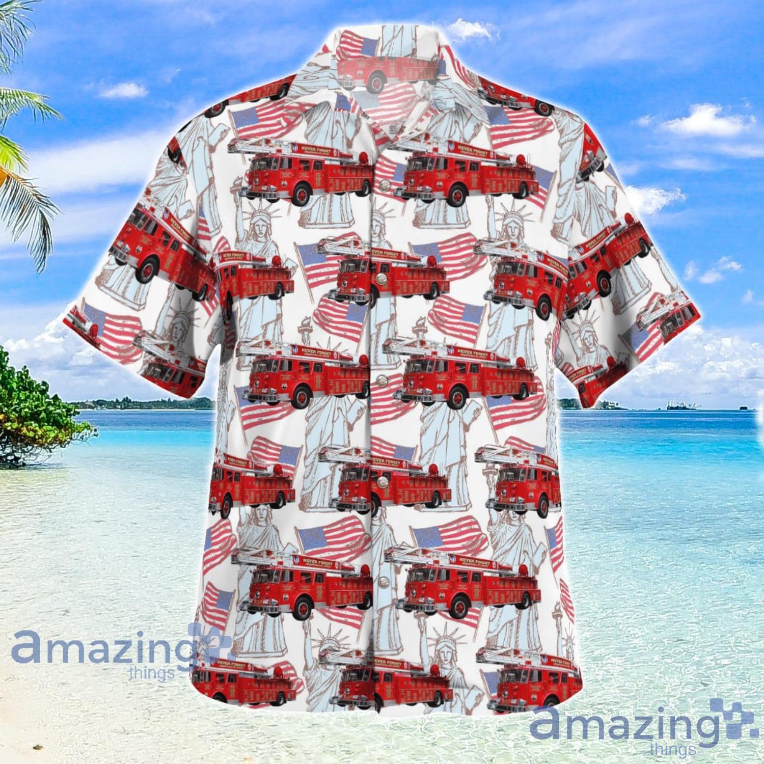 9-11 Memorial Fire Truck 1981 Seagrave Aloha Summer Gift Hawaiian Shirt Aloha Summer Gift For Men And Women Product Photo 1