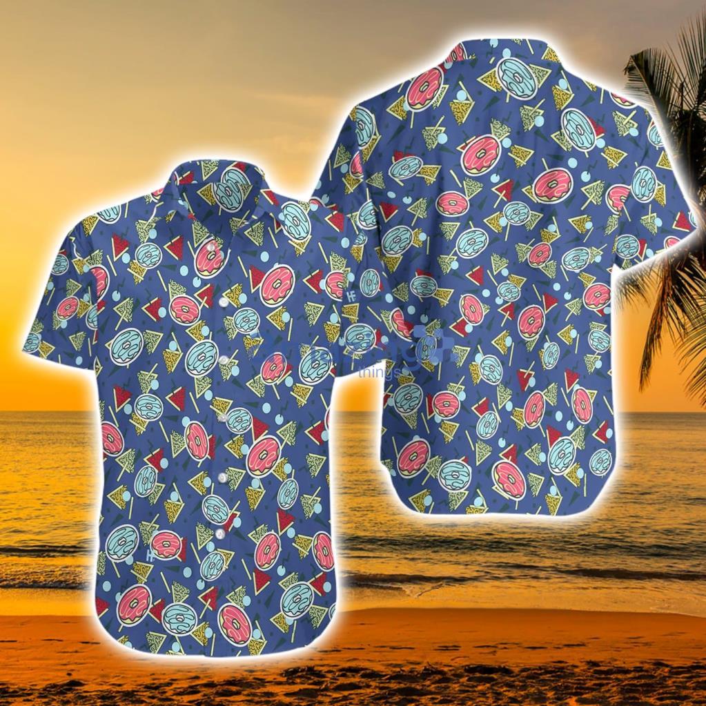 Abstract Geometric Donut Seamless Pattern Hawaiian Shirt - Abstract Geometric Donut Seamless Pattern Hawaiian Shirt, Abstract Aloha Shirt For Men Women, Perfect Gift For Friends, Husband, Boyfriend, Family_8224