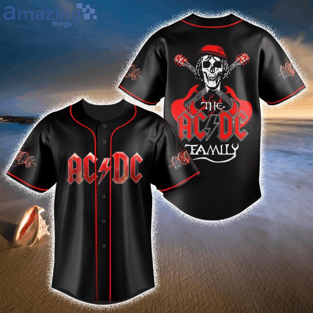 ACDC Skull Rock Baseball Jersey Shirt