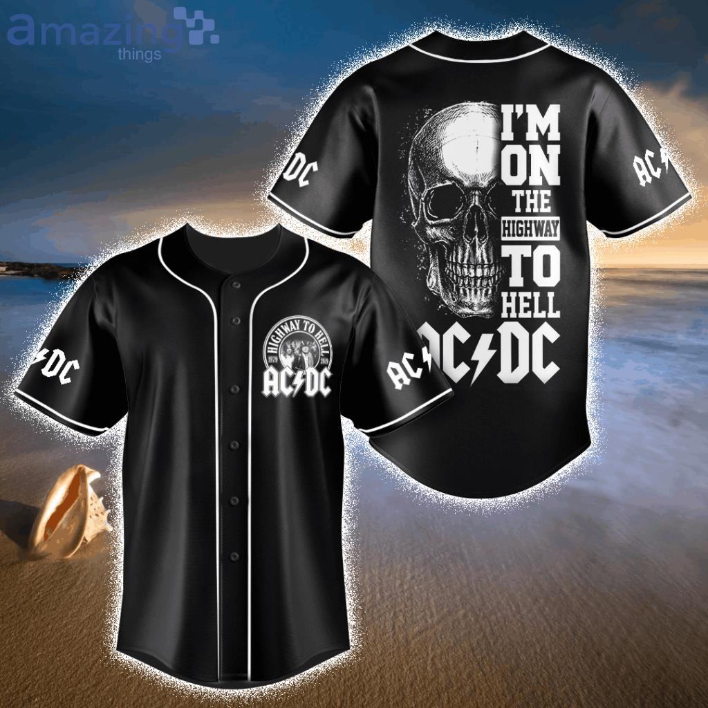 ACDC Skull Rock Baseball Jersey Shirt