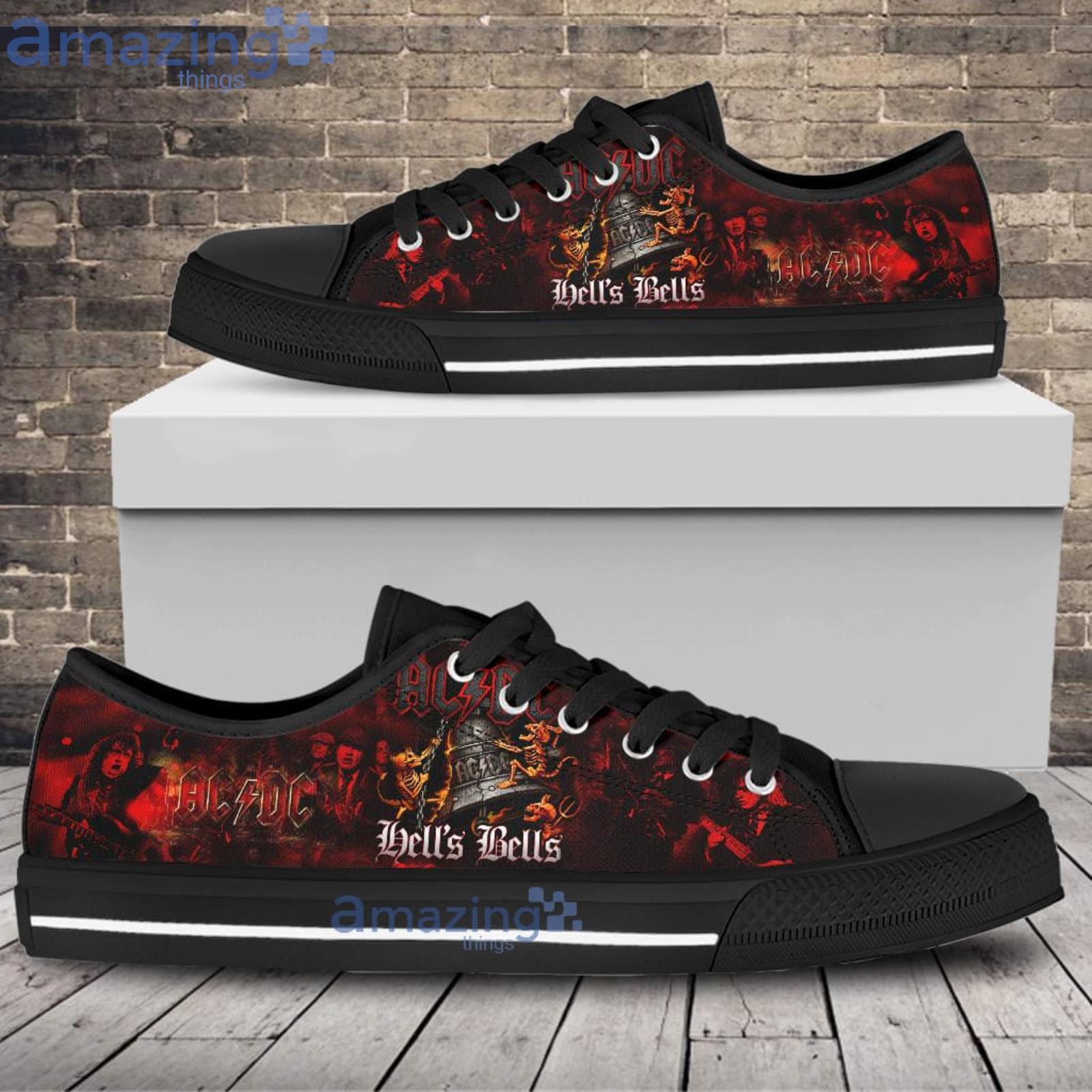 ACDC Red And Black Low Top Shoes Gift ACDC Gift Product Photo 1