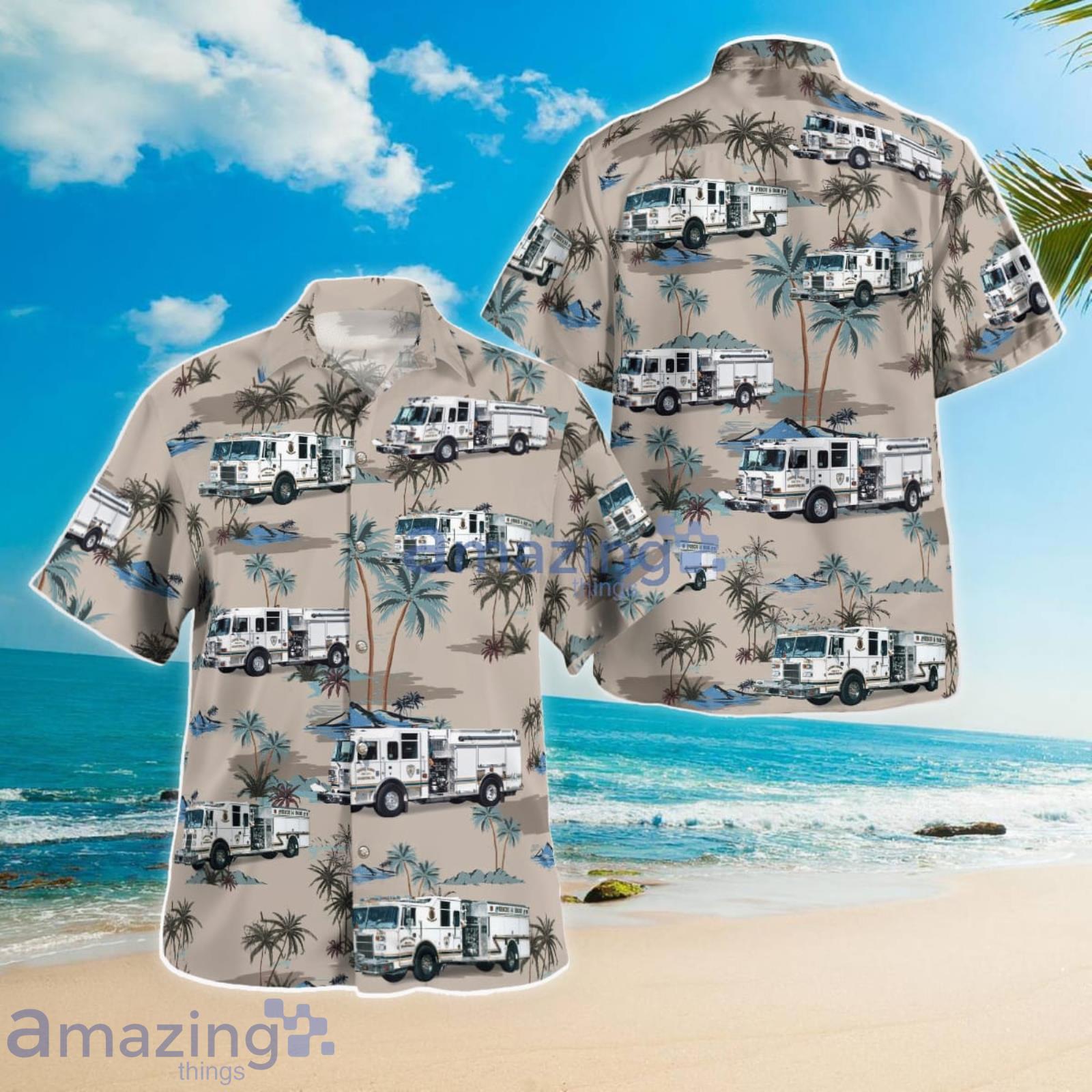 Adamstown Maryland Carroll Manor VFD Station 14 Summer Gift Hawaiian Shirt Product Photo 1