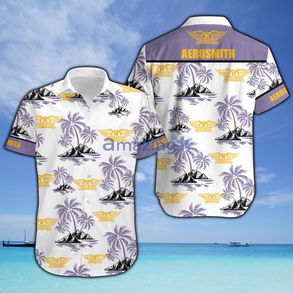 Aerosmith Palm Tree Tropical Hawaiian Shirt - Aerosmith Palm Tree Tropical Hawaiian Shirt