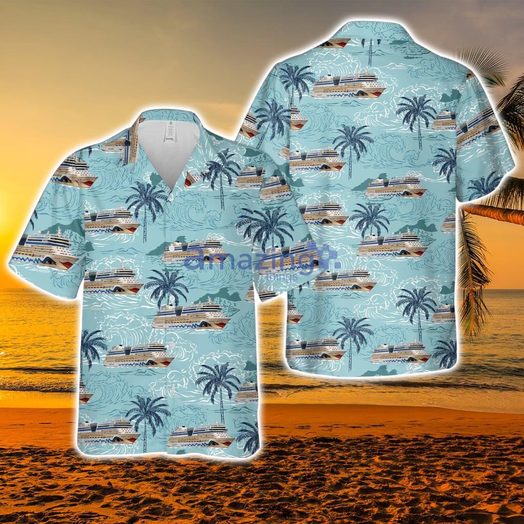  AIDA Cruises Tropical Blue Hawaiian Shirt - KAHH2406BC07 AIDA Cruises Hawaiian Shirt