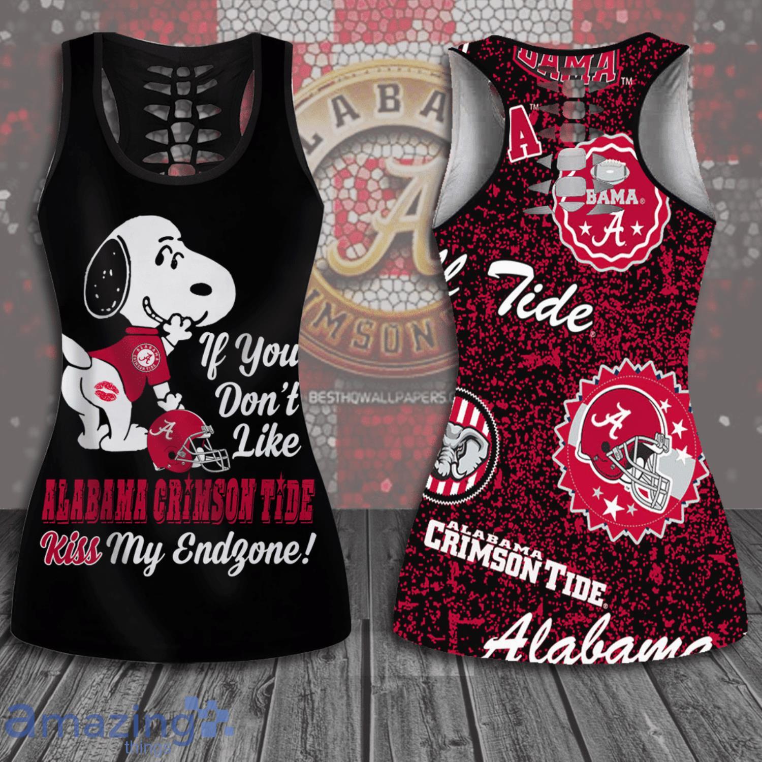 Alabama Crimson Tide Cute Snoopy Combo Hollow Tank Top And Leggings For Women image Alabama Crimson Tide Cute Snoopy Combo Hollow Tank Top And Leggings For Women Product Photo 2