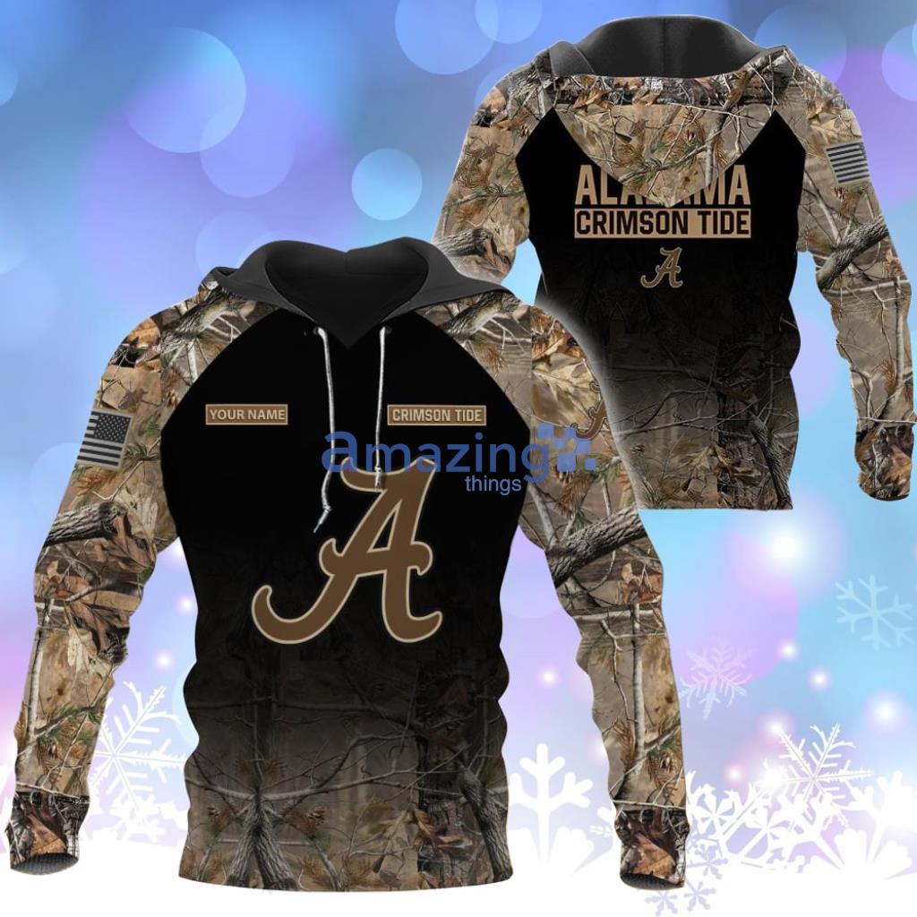 Alabama Crimson Tide NCAA Personalized Your Hunting Camo Style 3D Hoodie - Custom Name -NCAA01-Alabama Crimson Tide -Personalized Your hunting camo style-3D Hoodie,T-Shirt, Sweatshirt, Zipper-DS005