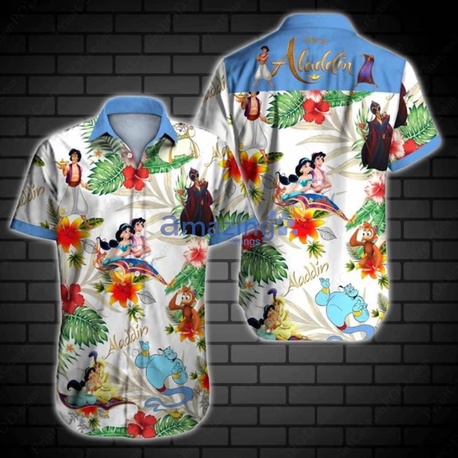 Aladdin Sleeve Hawaiian Shirt Aladdin And Jasmine Summer Hawaiian Shirt For Men And Women Product Photo 1