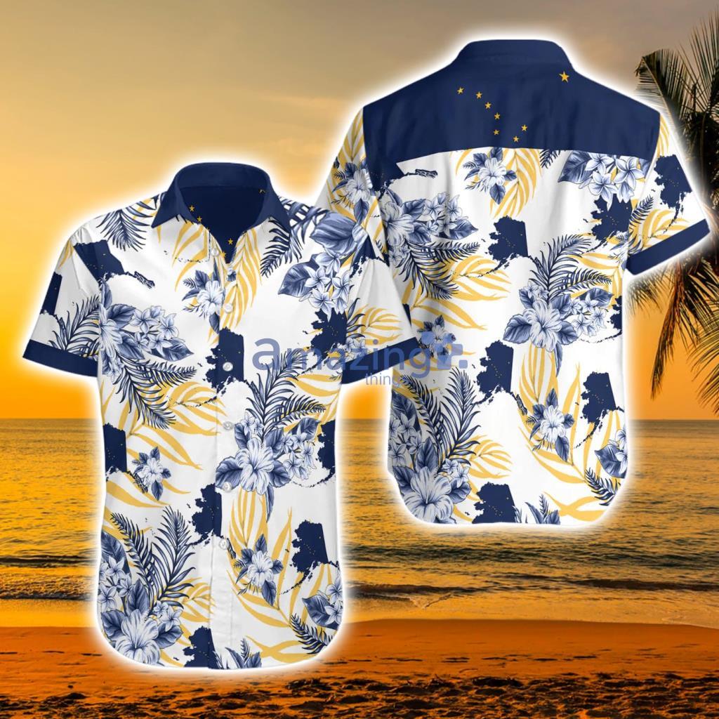 Alaska Map Tropical Flower Hawaiian Shirt Product Photo 1