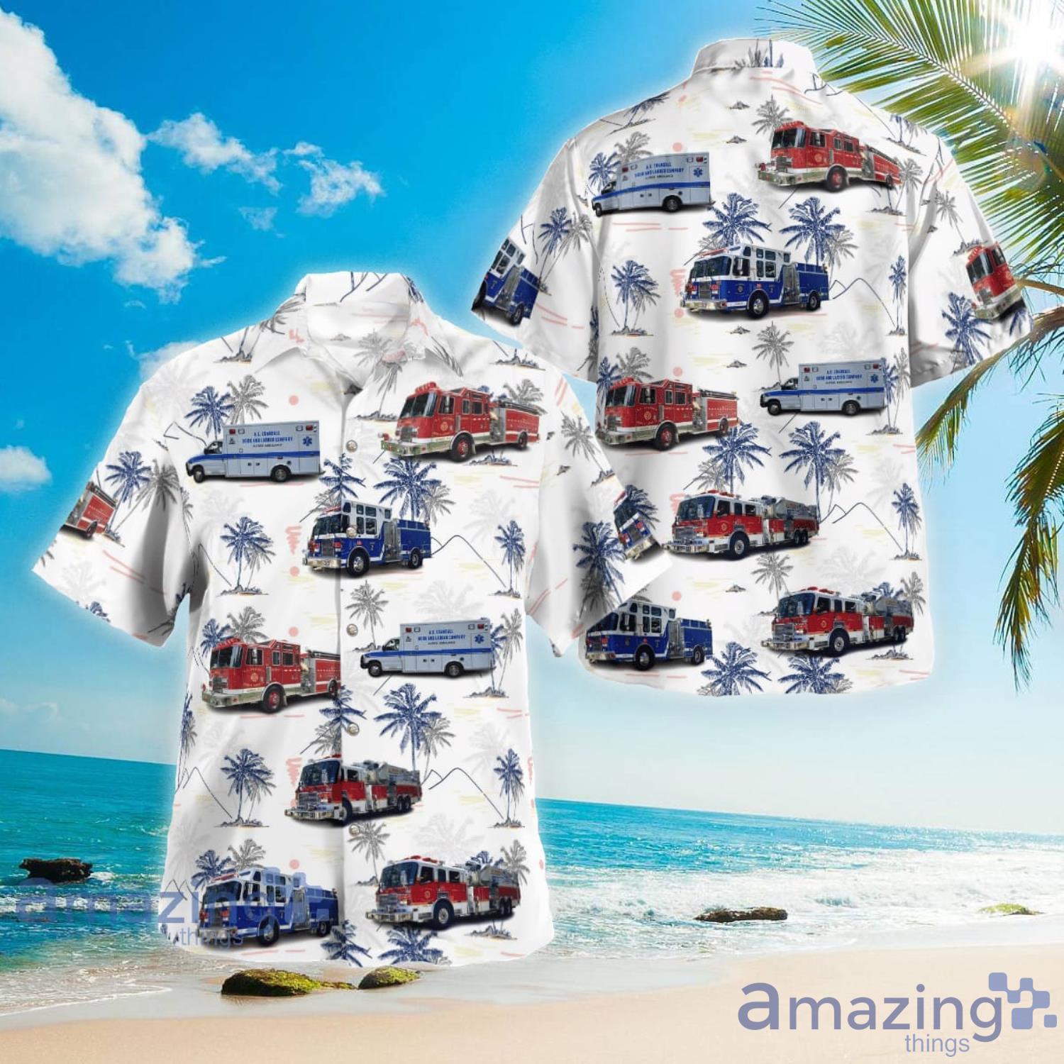Alfred New York A. E. Crandall Hook & Ladder Hawaiian Shirt Aloha Summer Gift For Men And Women Product Photo 1