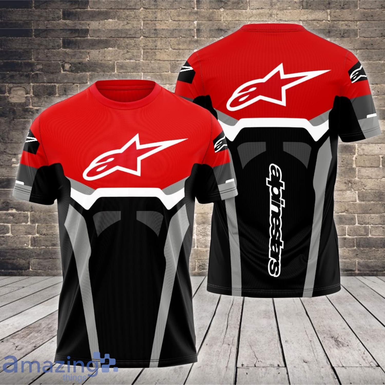 Alpinestars Racing Black Red All Over Print 3D T-Shirt Product Photo 1 Alpinestars Racing Black Red All Over Print 3D T-Shirt Product Photo 1