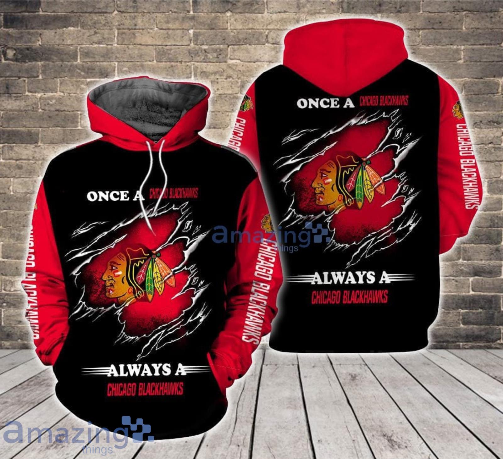 Always a Chicago Blackhawks All Over Print 3D Hoodie For Sport Fans Product Photo 1