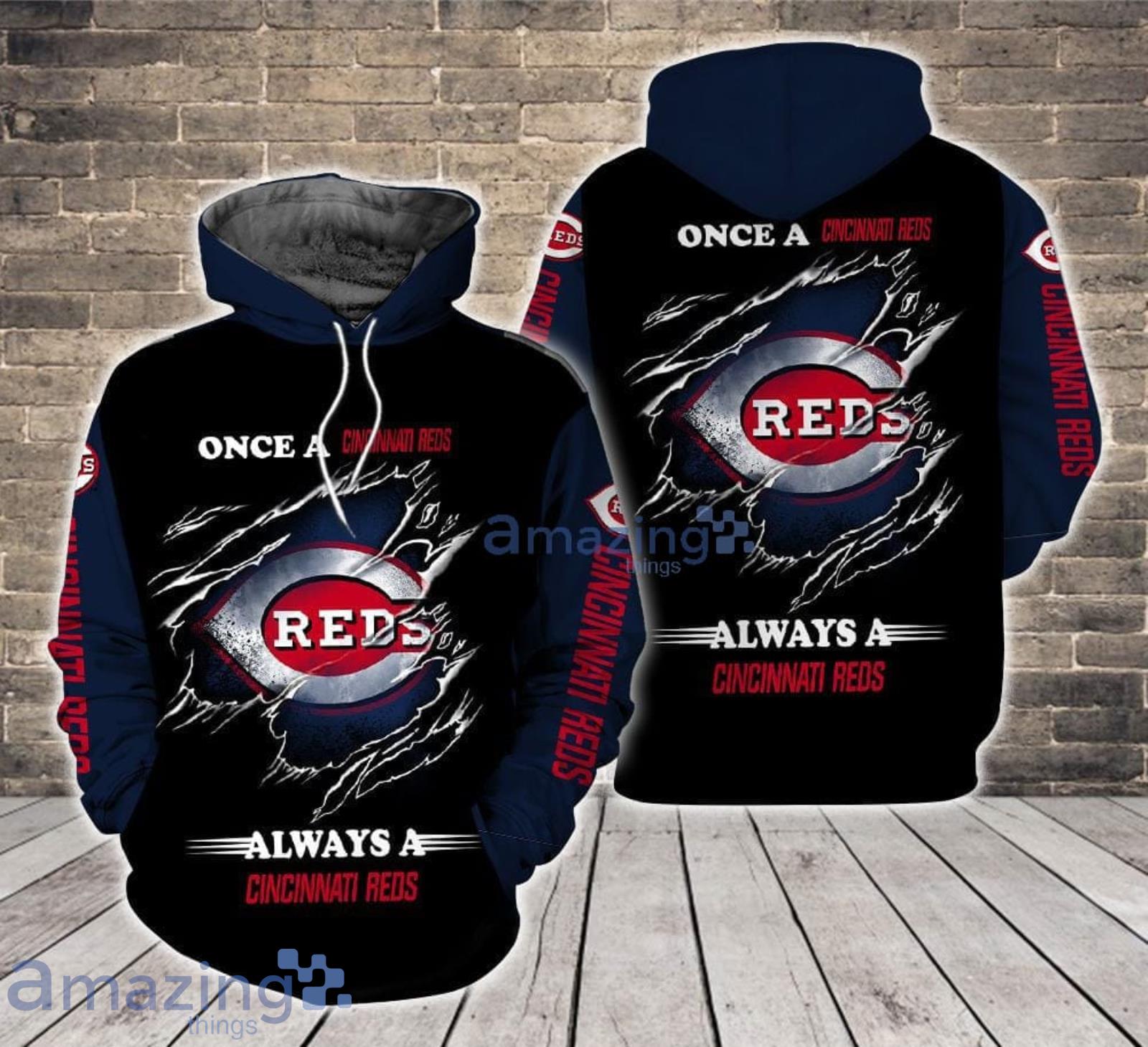 Always a Cincinnati Reds All Over Print 3D Hoodie For Sport Fans Product Photo 1