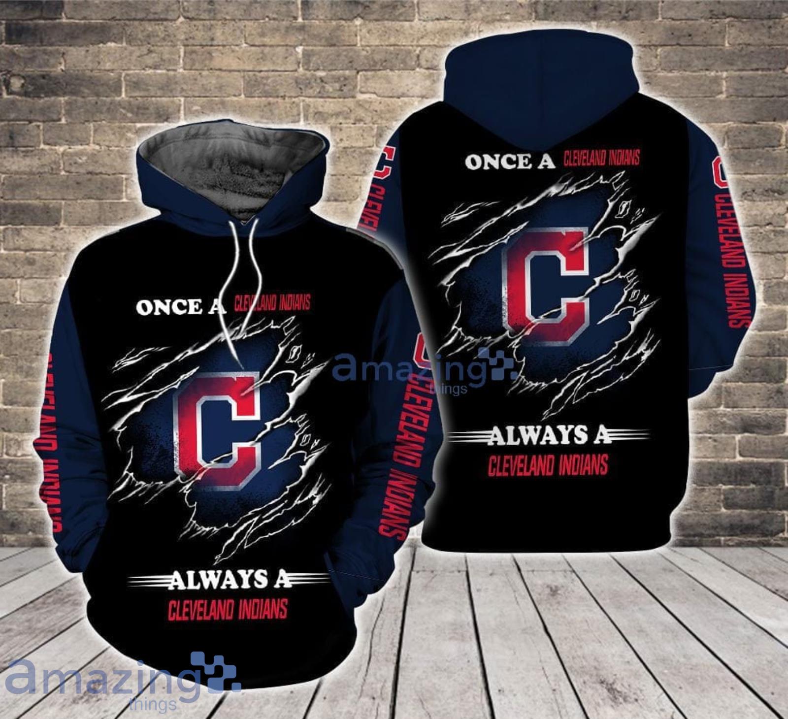 Always a Cleveland Indians All Over Print 3D Hoodie For Sport Fans Product Photo 1
