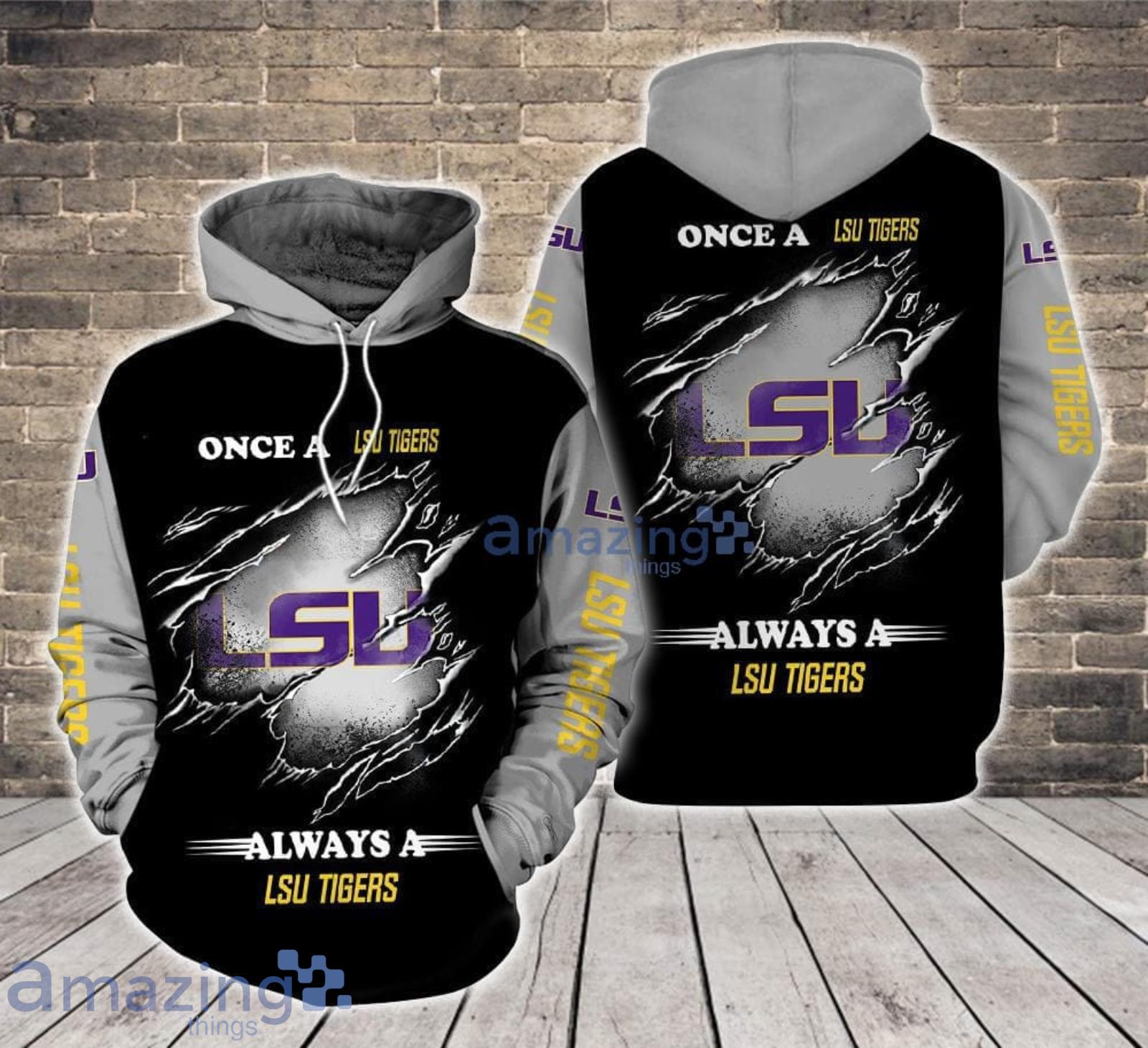 Always a LSU Tigers All Over Print 3D Hoodie For Sport Fans Product Photo 1