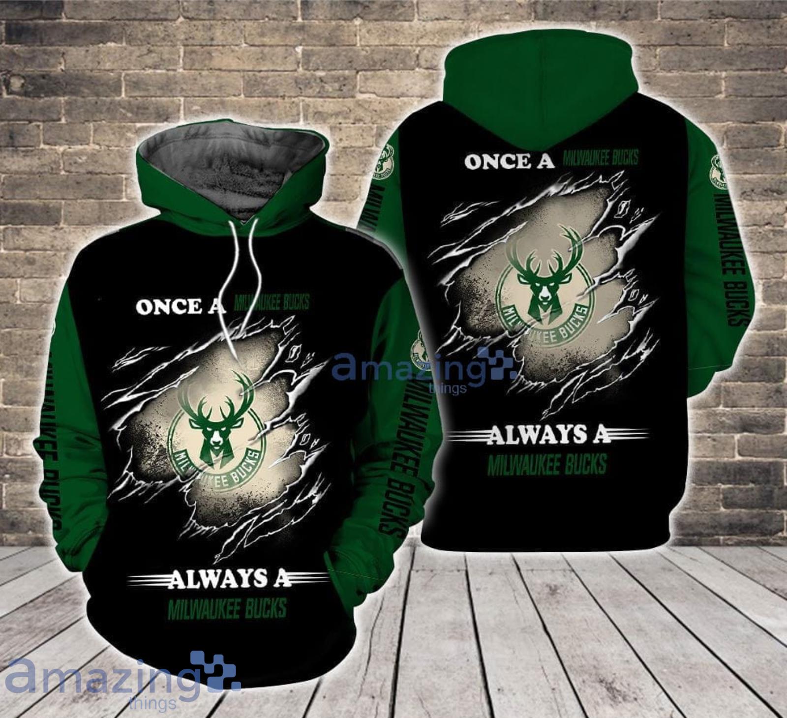 Always a Milwaukee Bucks All Over Print 3D Hoodie For Sport Fans Product Photo 1