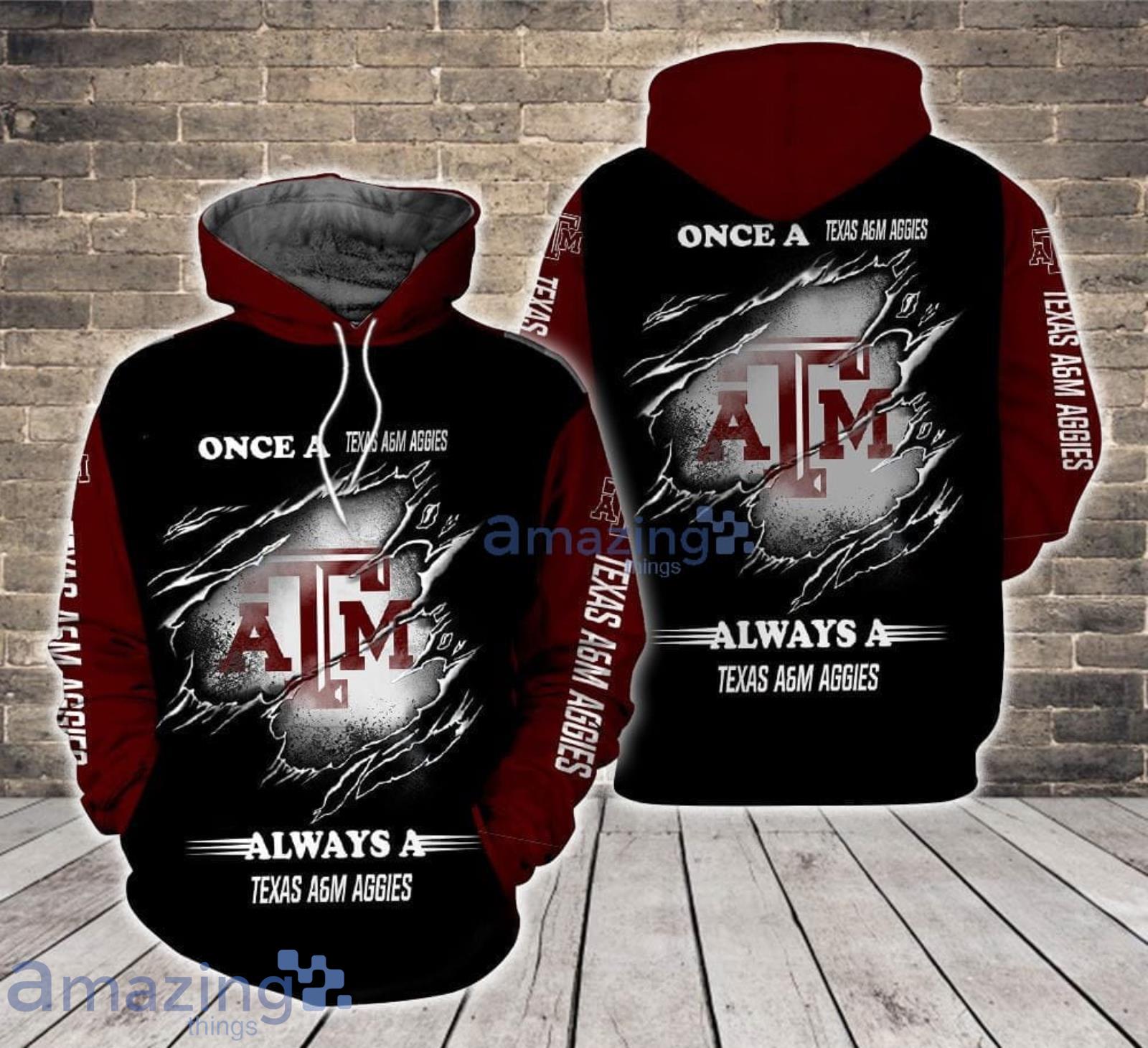 Always a Texas A_M Aggies All Over Print 3D Hoodie For Sport Fans Product Photo 1