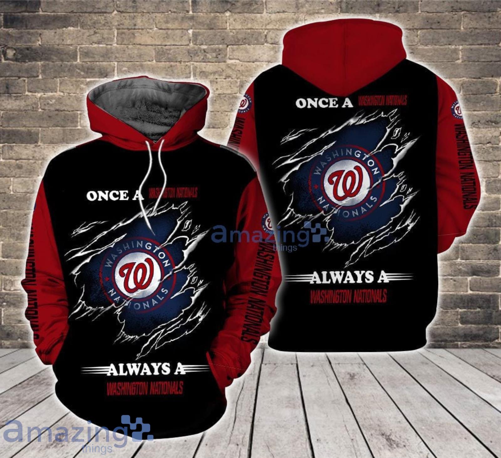 Always a Washington Nationals All Over Print 3D Hoodie For Sport Fans Product Photo 1
