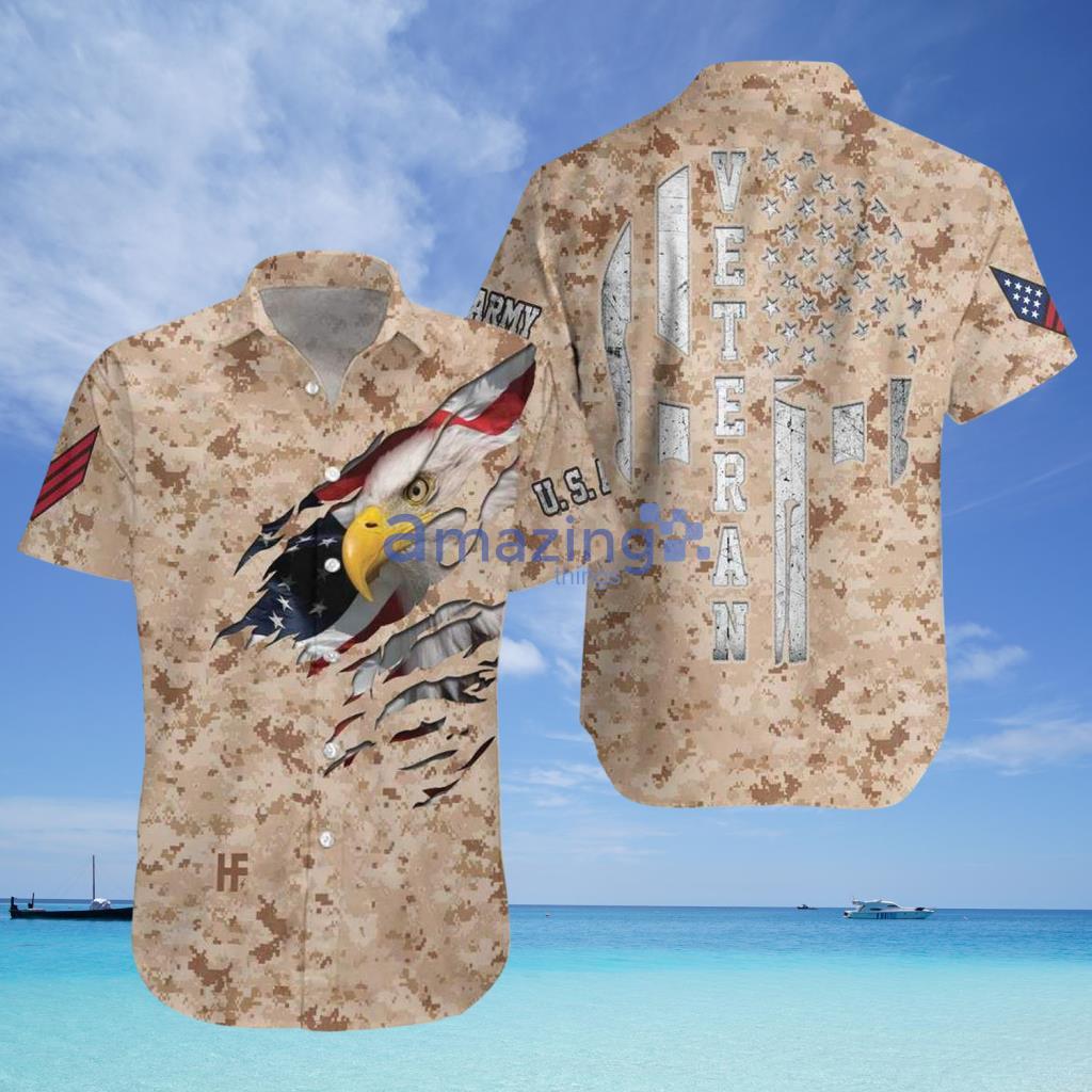 Amazing Brown Camo Us Marine Corps Veteran Eagle Hawaiian Shirt - Amazing Brown Camo Us Marine Corps Veteran Eagle Hawaiian Shirt