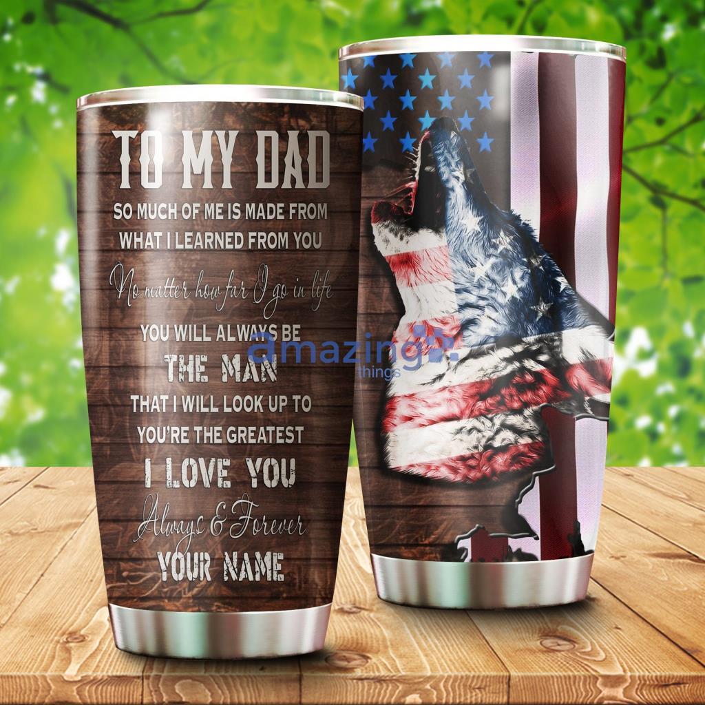 American Coyote Hunting Games to My Dad Hunter Customize Name Stainless Steel Tumbler - AmericanCoyoteHuntingGamestoMyDadHunterCustomizeNameStainlessSteelTumbler