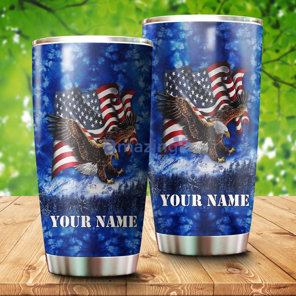American Eagle Custom Name3 D Full Printing Stainless Steel Tumbler - AmericanEagleCustomName3DFullPrintingStainlessSteelTumbler