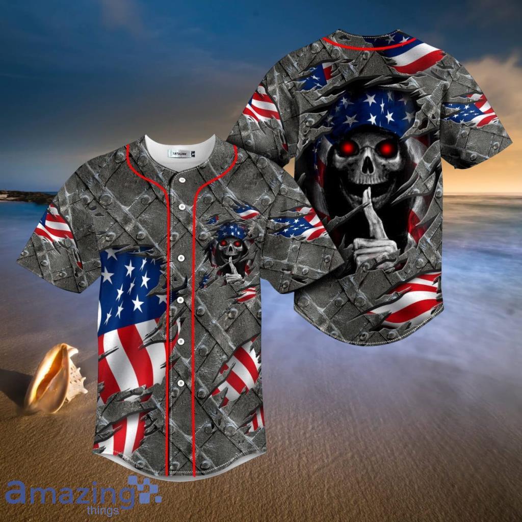 Grim Reaper American Flag Patriotic Skull - Skull Baseball Jersey - The  Best Shirts For Dads In 2023 - Cool T-shirts