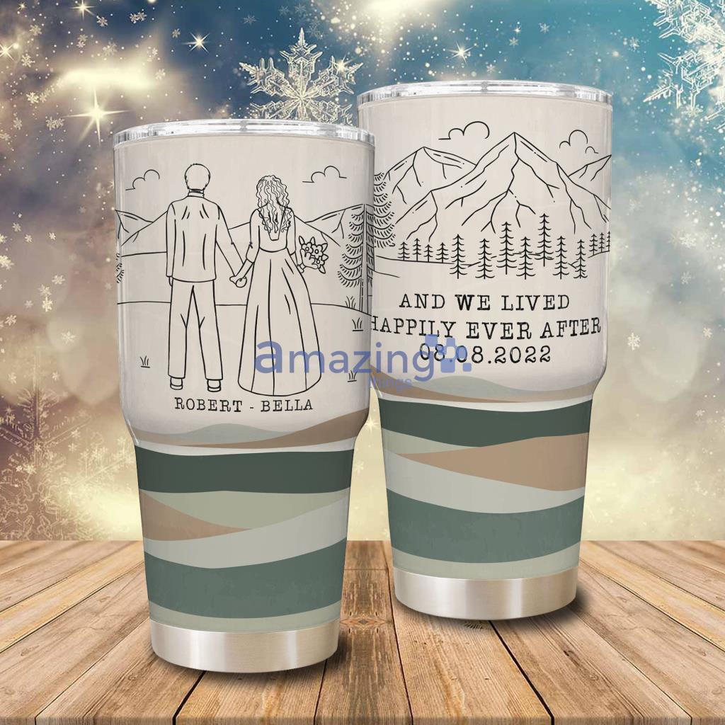 And We Lived Happily Ever After Personalized 30oz Tumbler - And We Lived Happily Ever After - Personalized 30oz Tumbler - Engagement Newlywed Anniversary Gifts, Birthday Gifts For Couples, Fiancée, Fiancé, Wife, Husband_1929