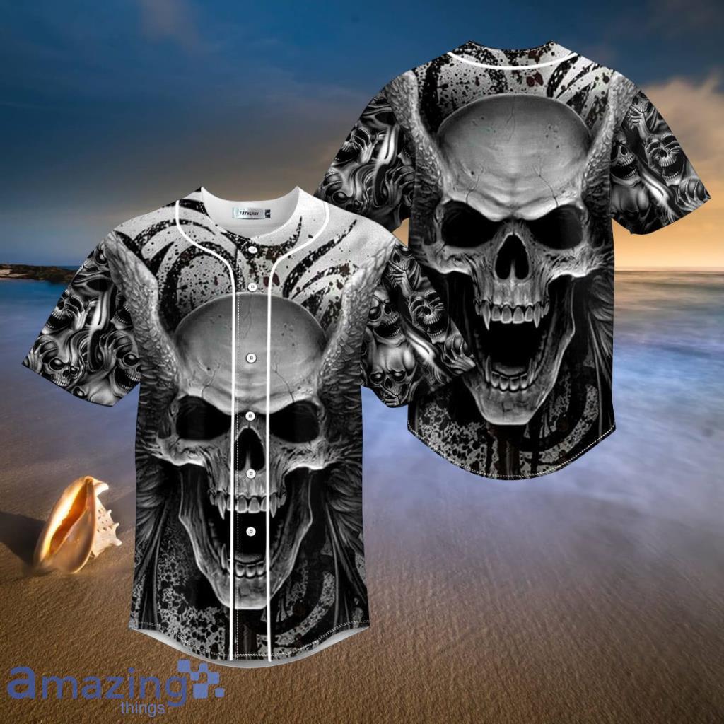Angel Winged Skull Trending Baseball Jersey Shirt - Angel Winged Skull Trending Baseball Jersey Shirt