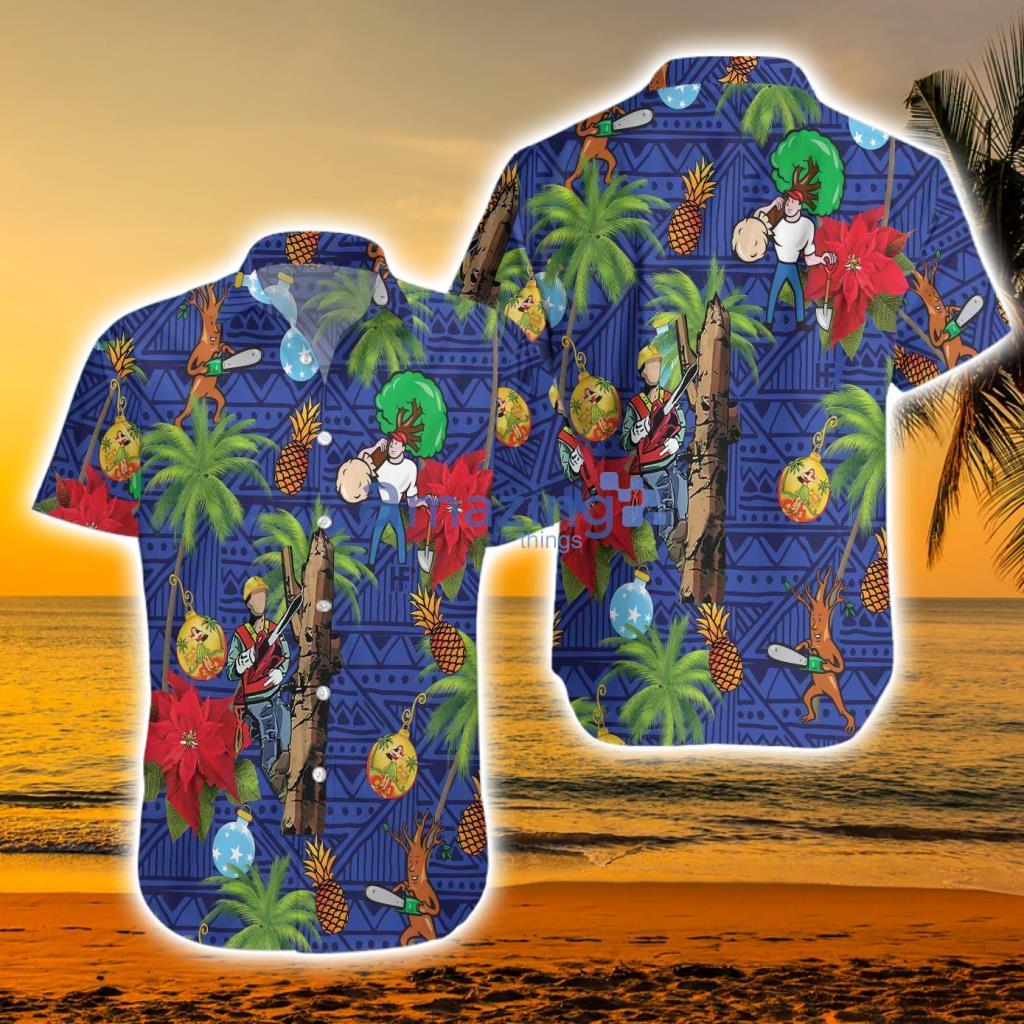 Arborist Proud Flower Tree Poinsettia Pattern Aloha Hawaiian Shirt - Arborist Proud Hawaiian Shirt, Flower Tree Poinsettia Pattern Aloha Shirt For Men & Women, Best Gift For Arborist, Husband, Wife, Boyfriend, Girlfriend_5975