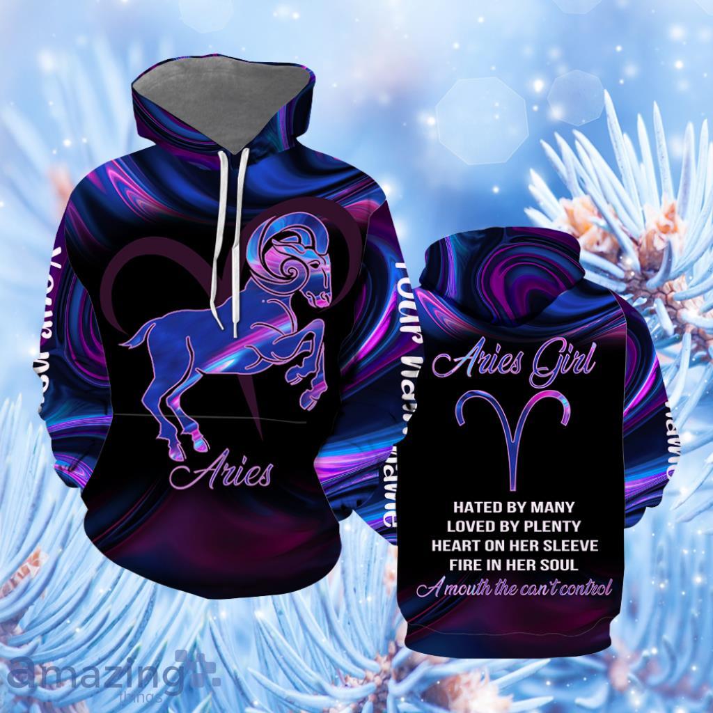 Aries Girl Custom Name Hoodie 3D - Aries Girl Custom Name All Over Print  For Men & Women  CN1439